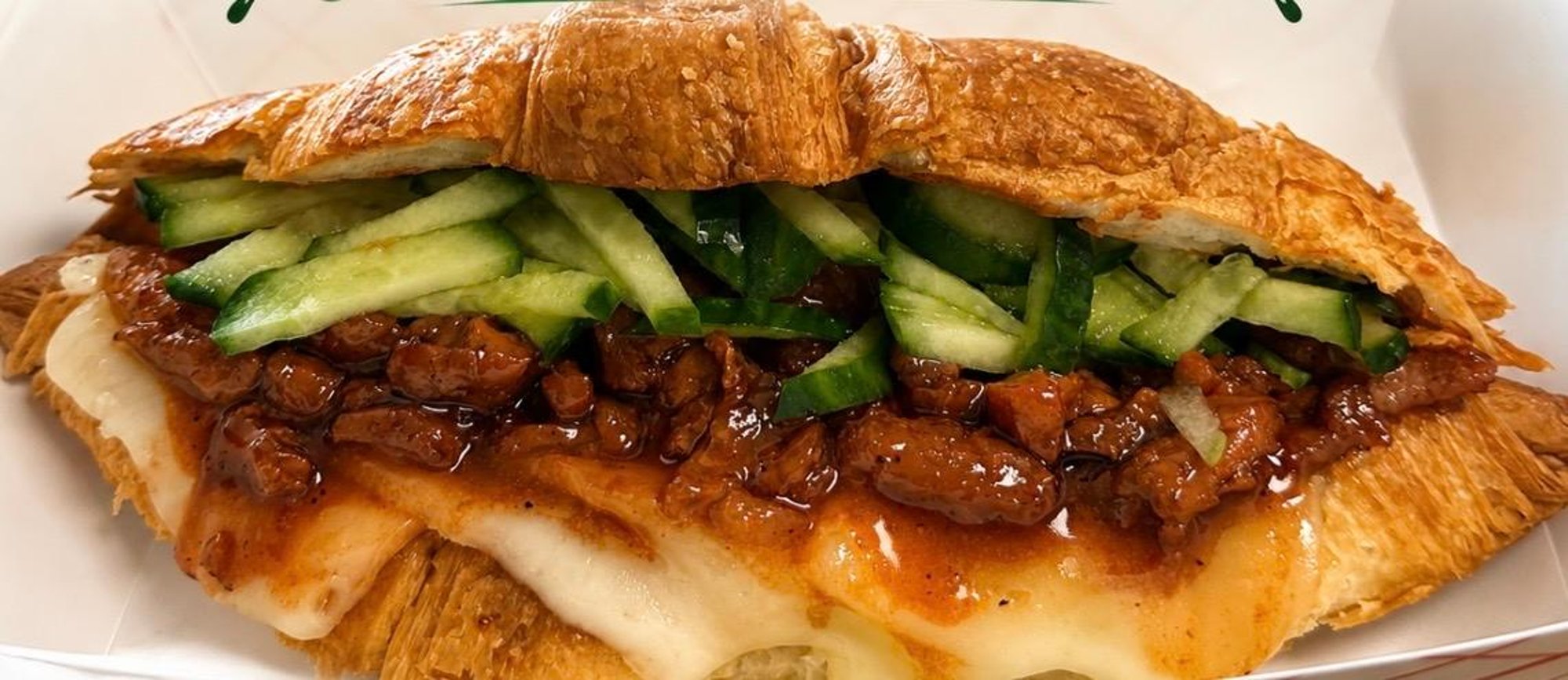 Pork  BBQ Croissant Sandwich