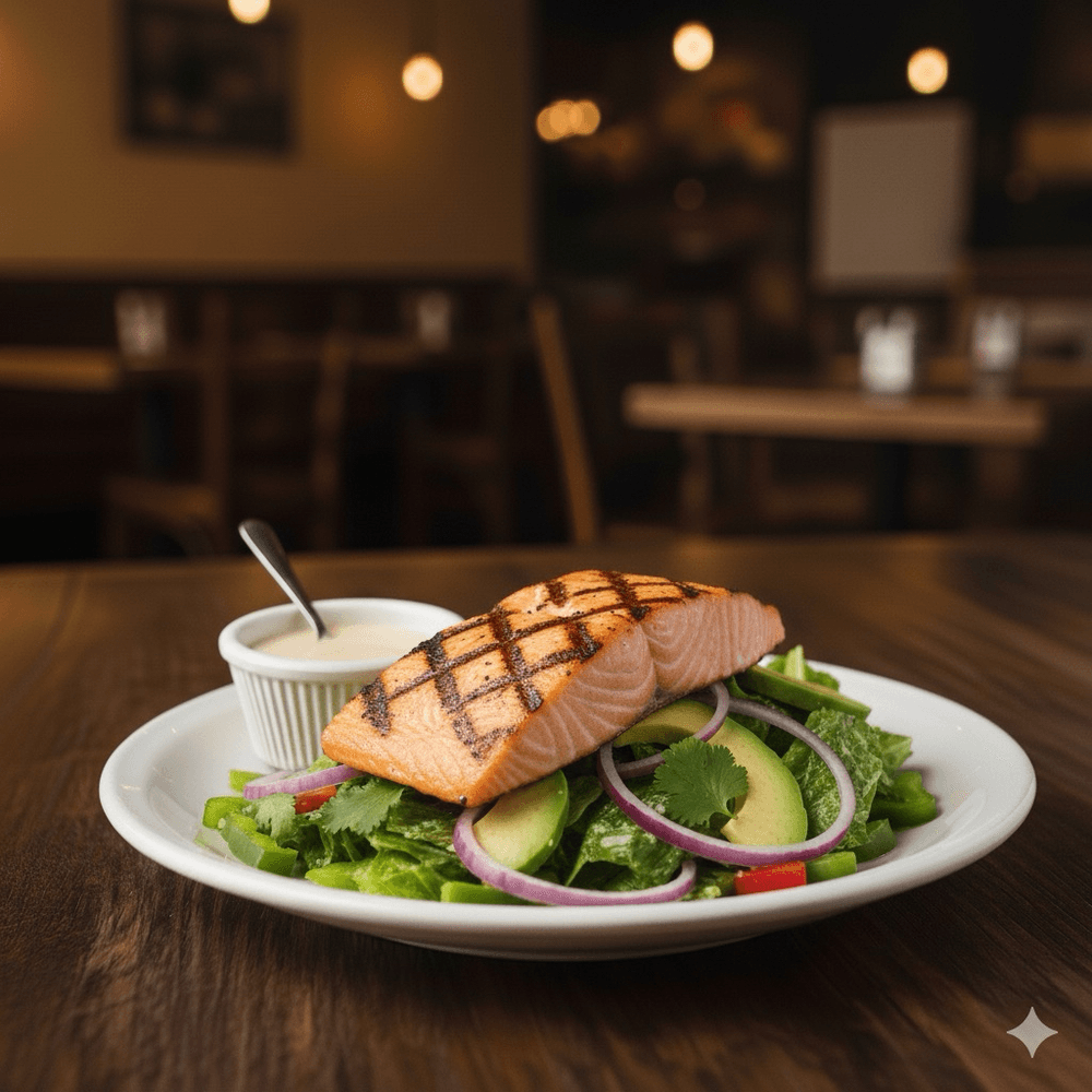 Ensalada Saoco Con Salmon/Saoco Salad With Grilled Salmon