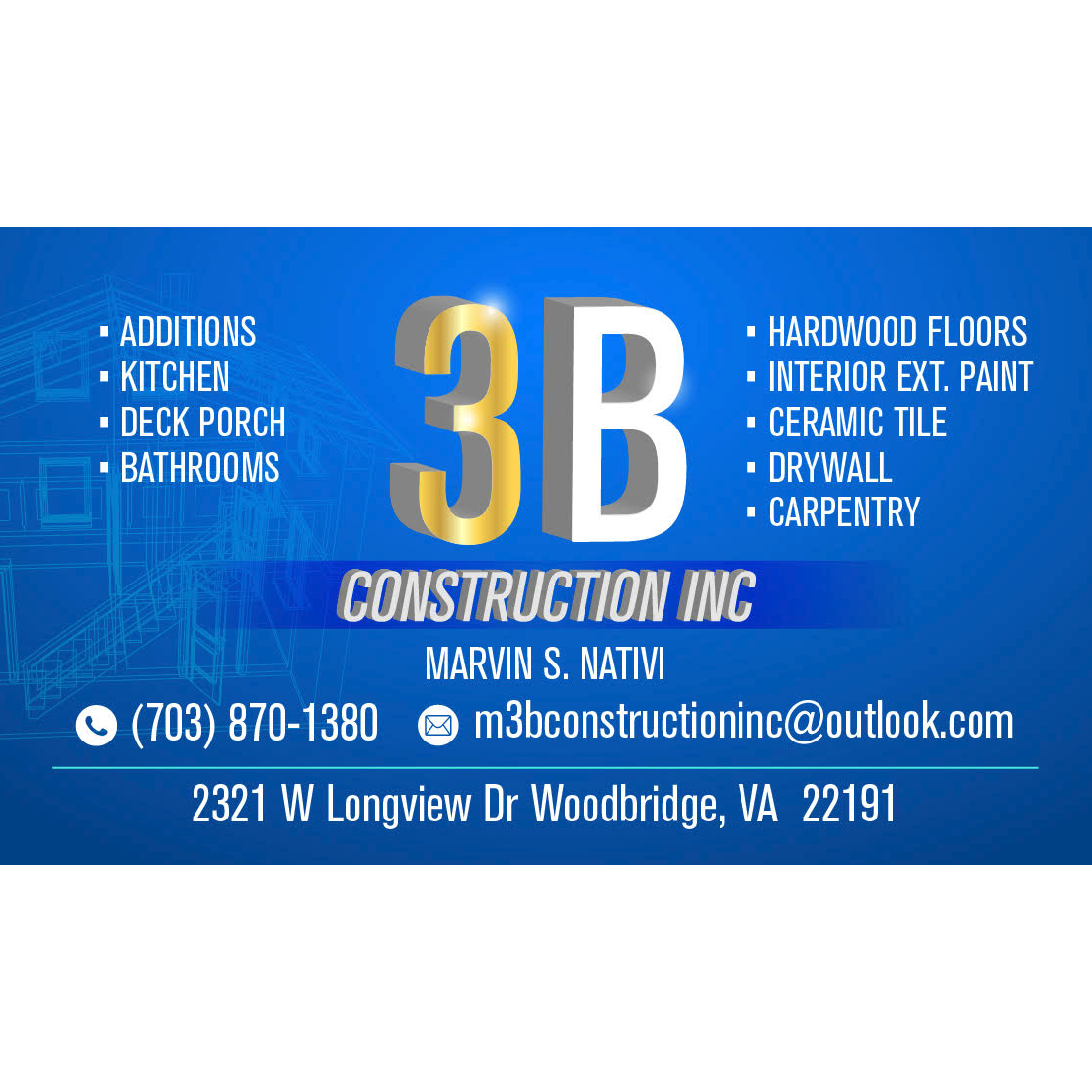 3 B Construction, Inc. Logo