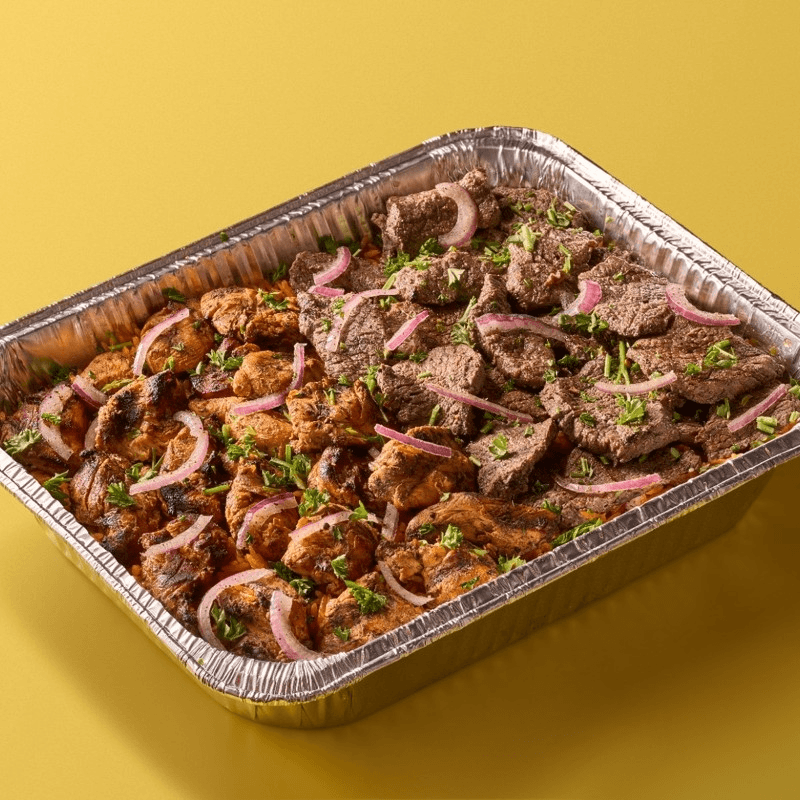 Half Beef Kabob (Steak) & Half Chicken Kabob Family Meal