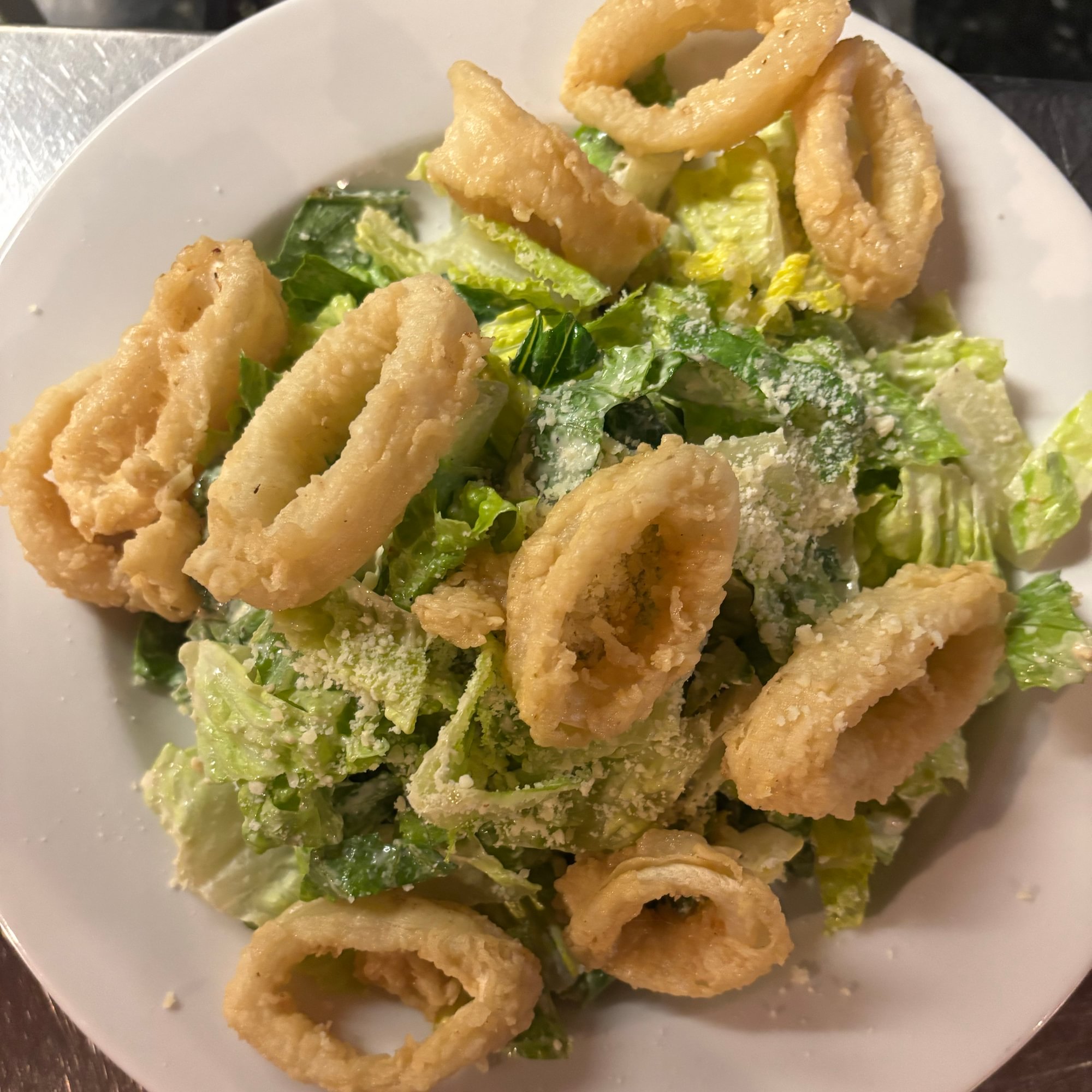 Crispy Calamari Caesar Salad