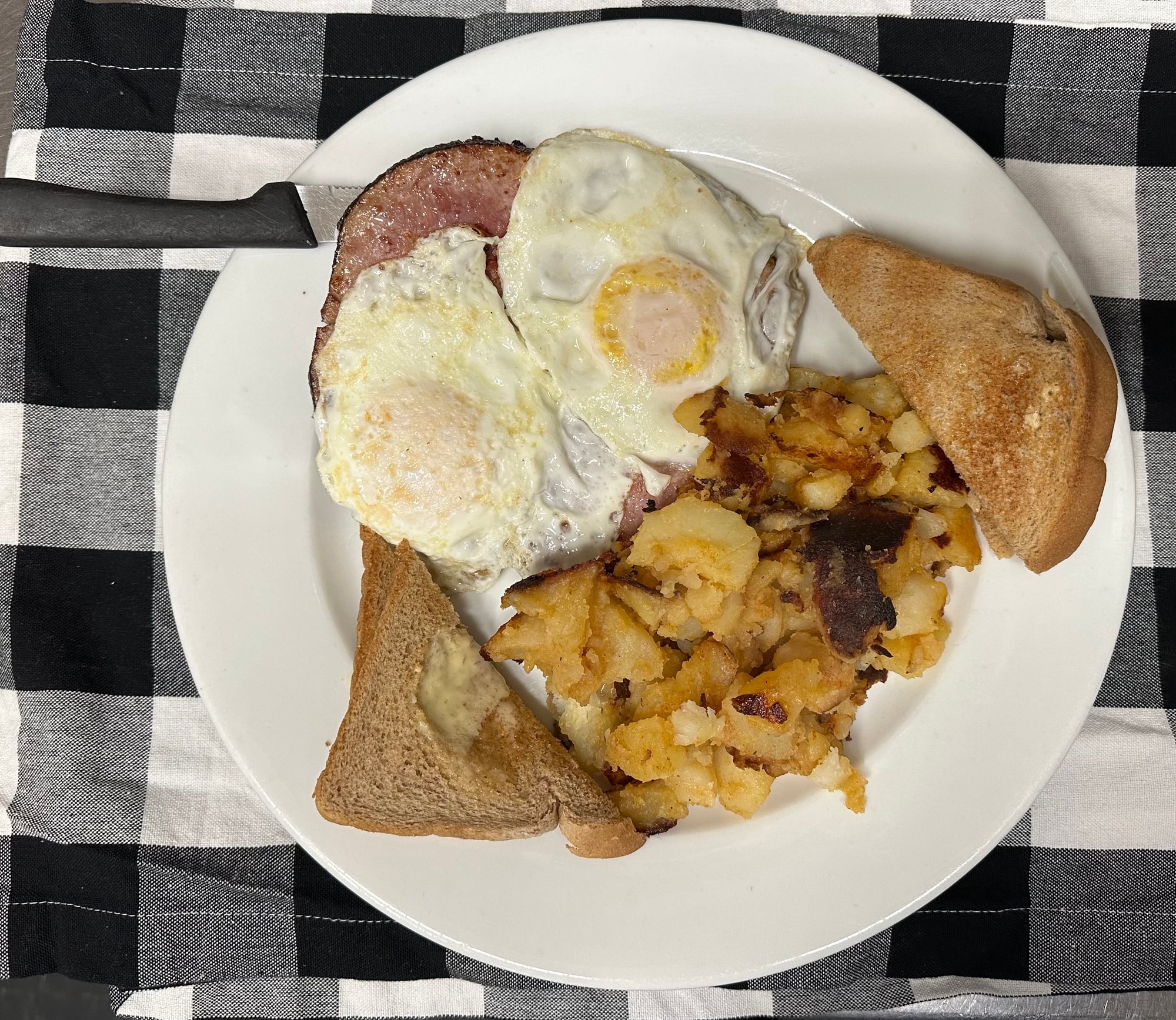 Grilled Ham, Steak & Eggs