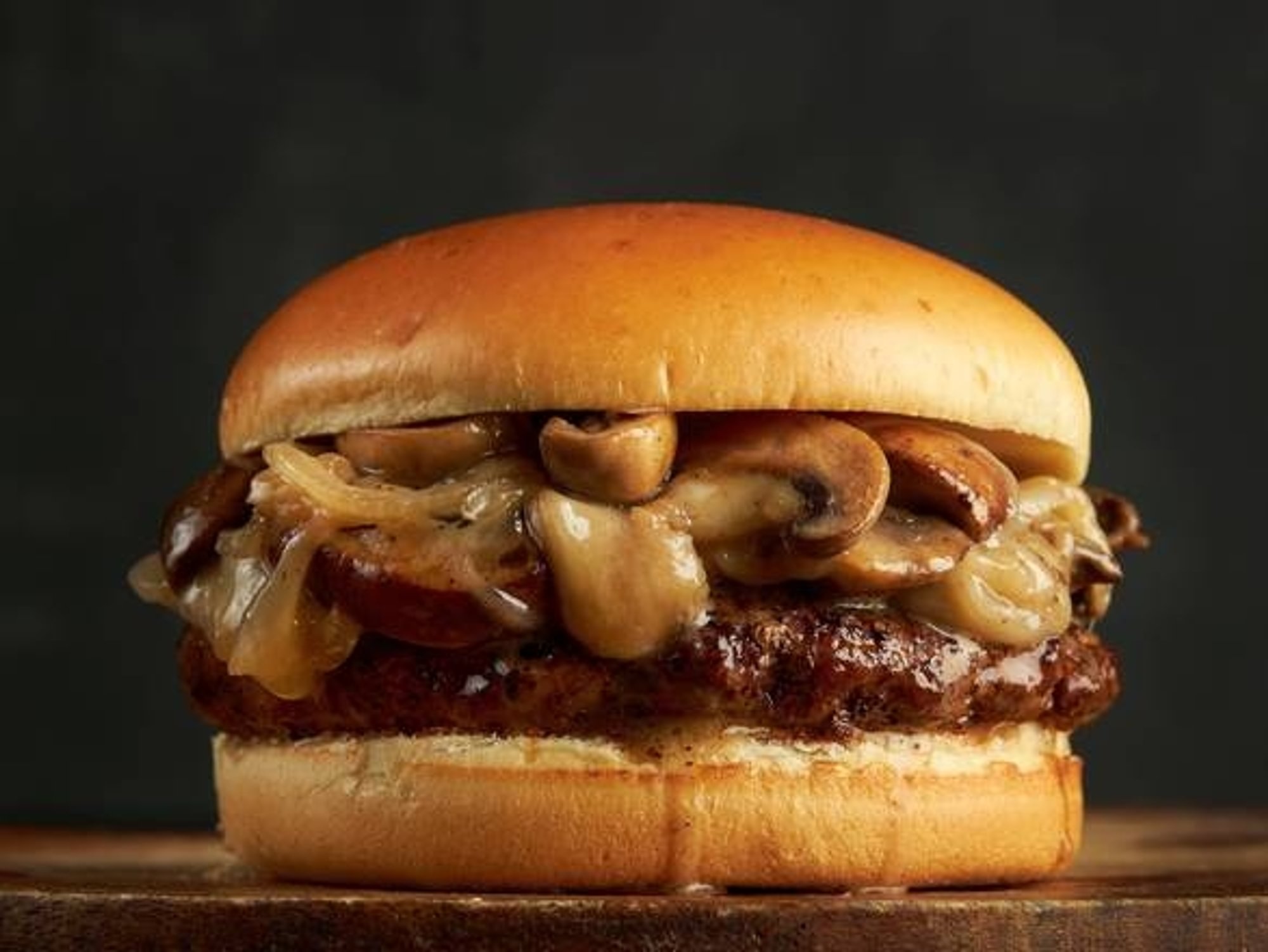 1/4 Lb Mushroom Cheeseburger Combo Meal (Includes Potato Fries and a Soda)
