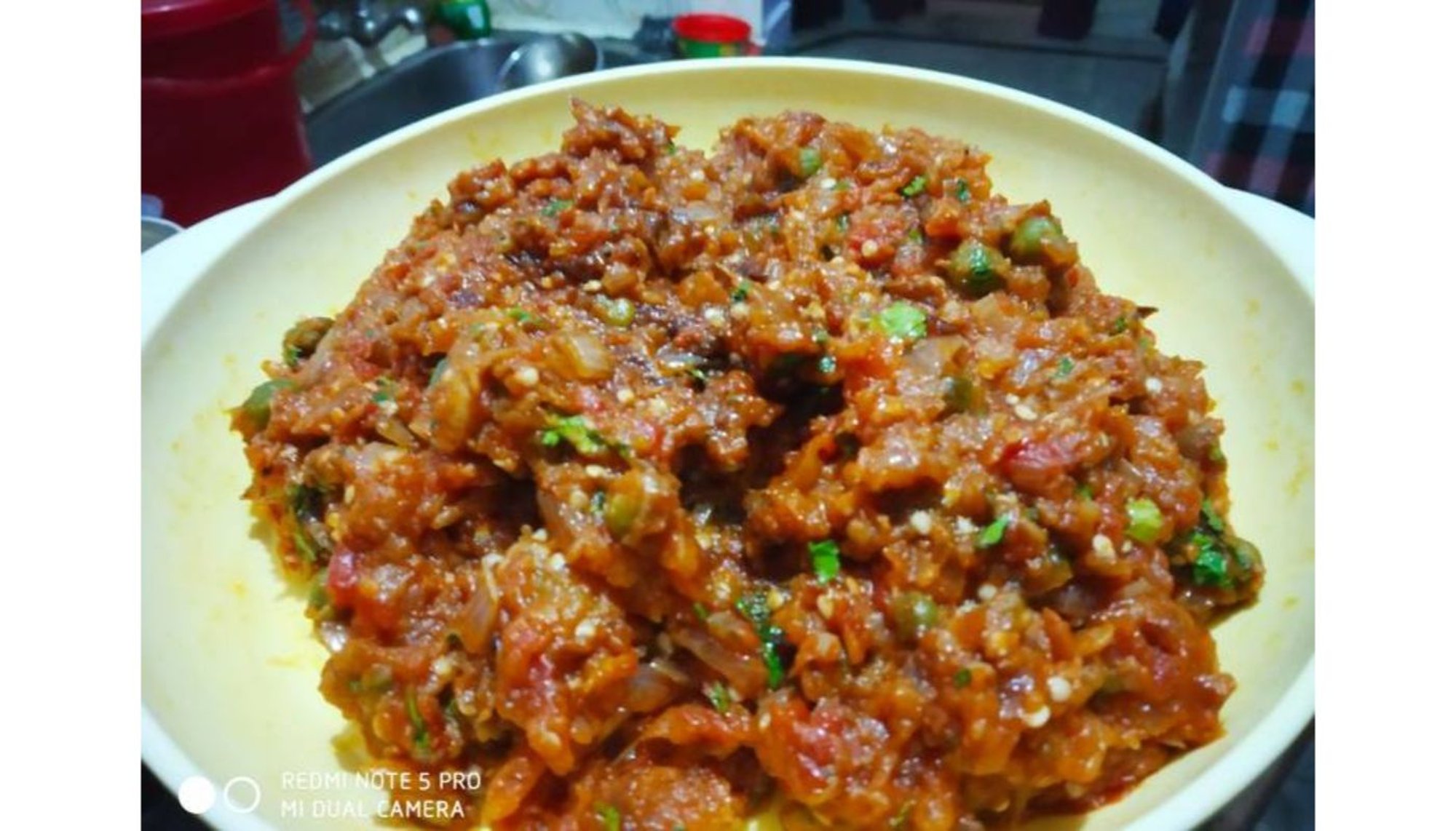 Baingan Bharta - Smoked Eggplant Mash with Spices - Vegan, Gluten free