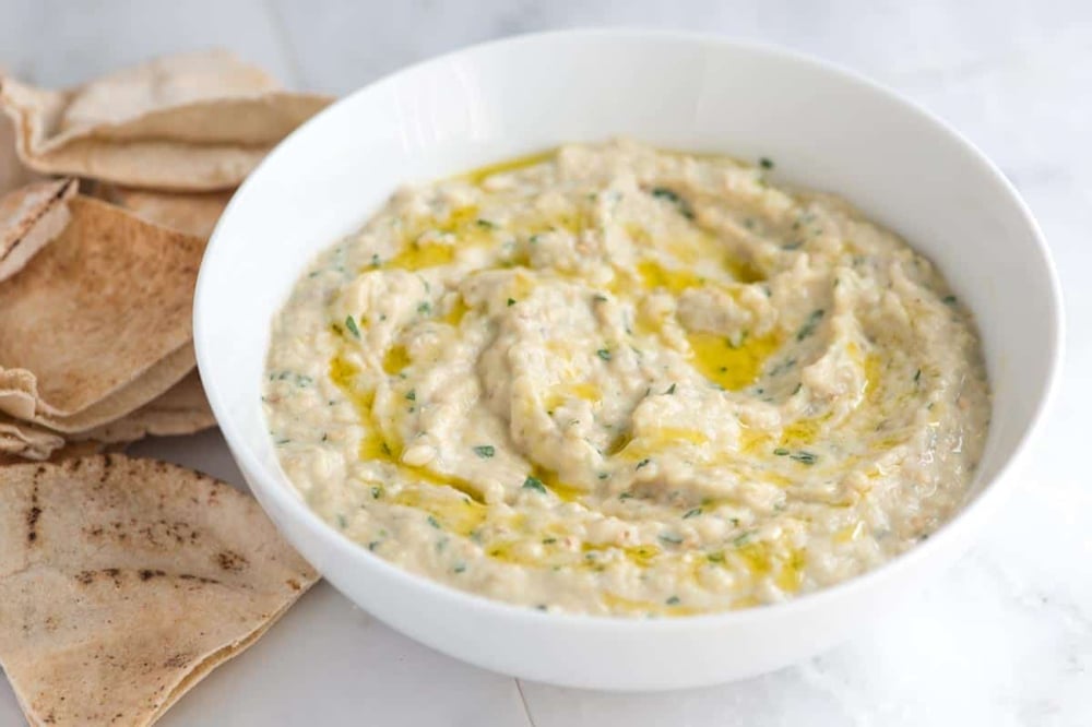 Baba Ghanoush (Similar to Hummus, Fried Eggplant with Vegetables)