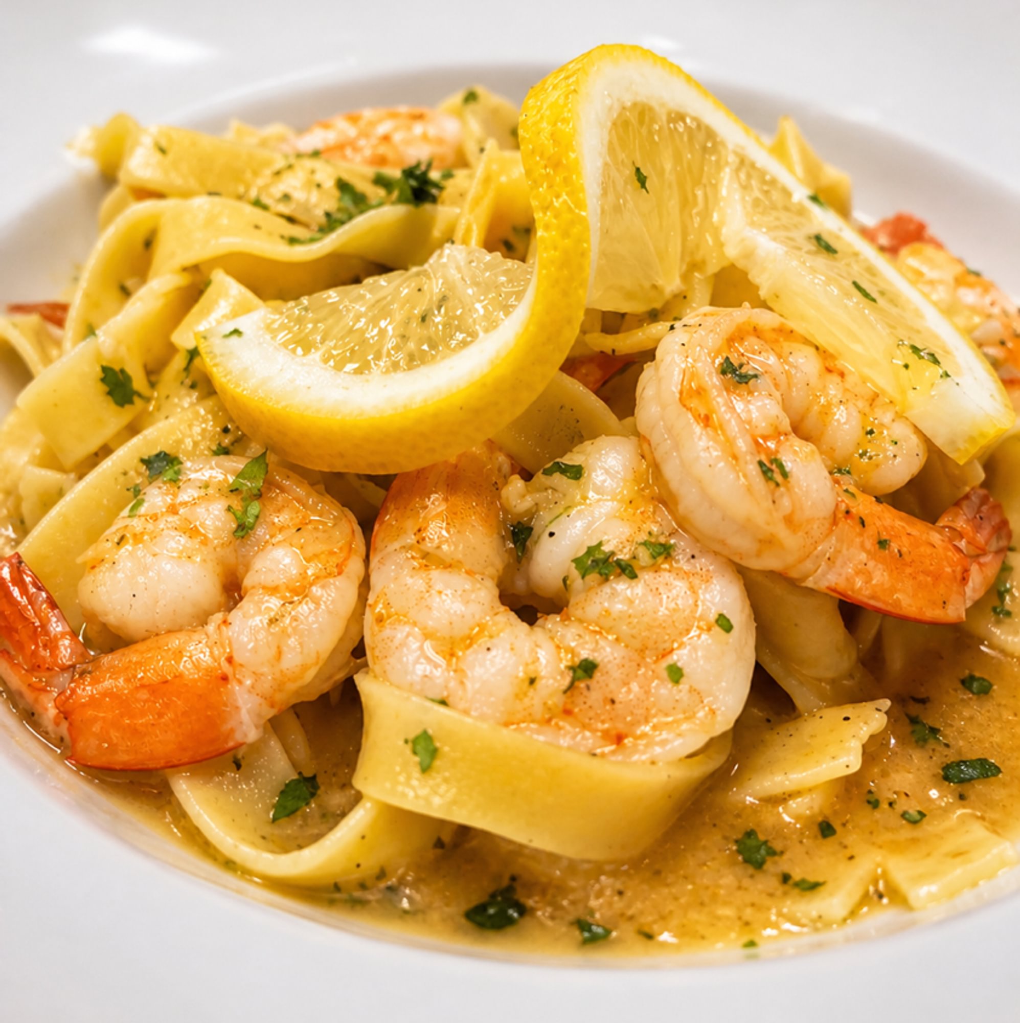 Fettucine with Shrimp Scampi Sauce