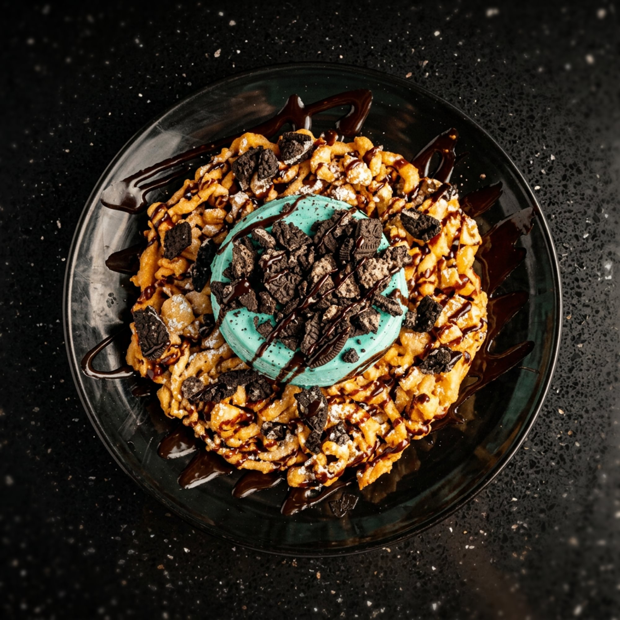 Cookie Monster Funnel Cake