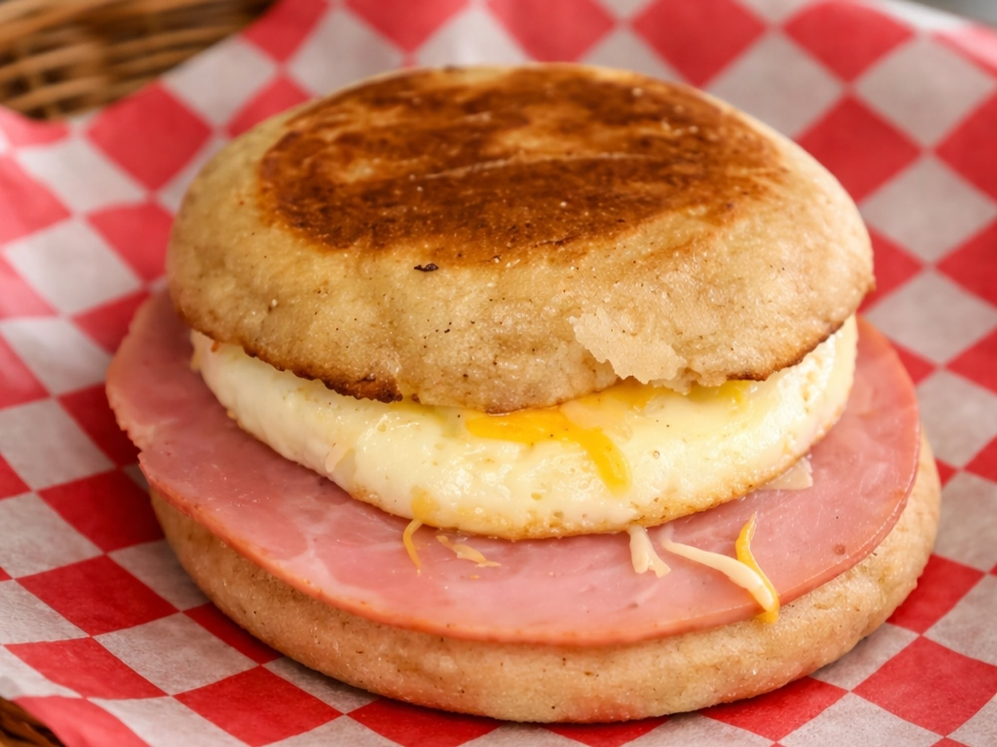 English Muffin Ham Breakfast Sandwich
