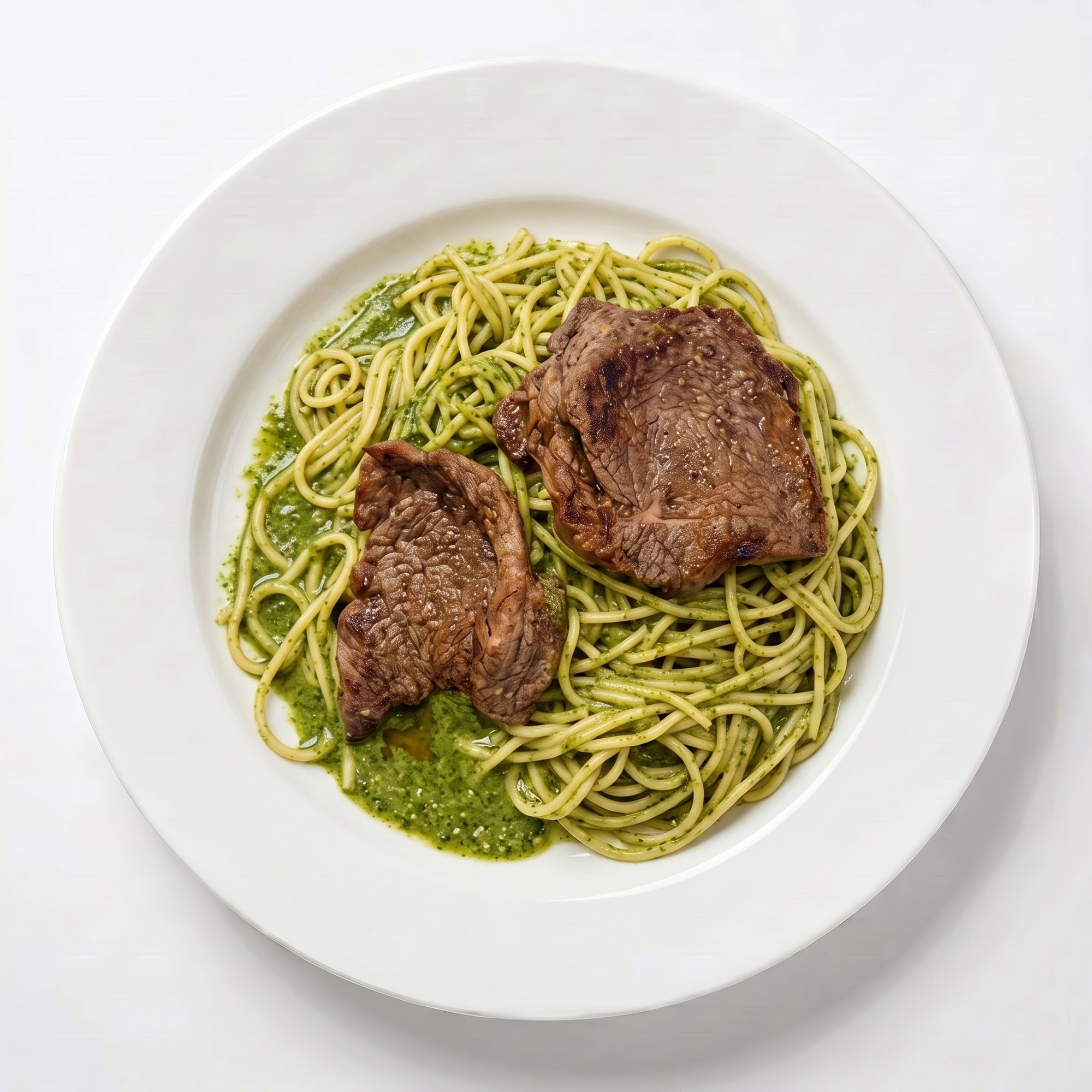 Green Spaghetti with Meat