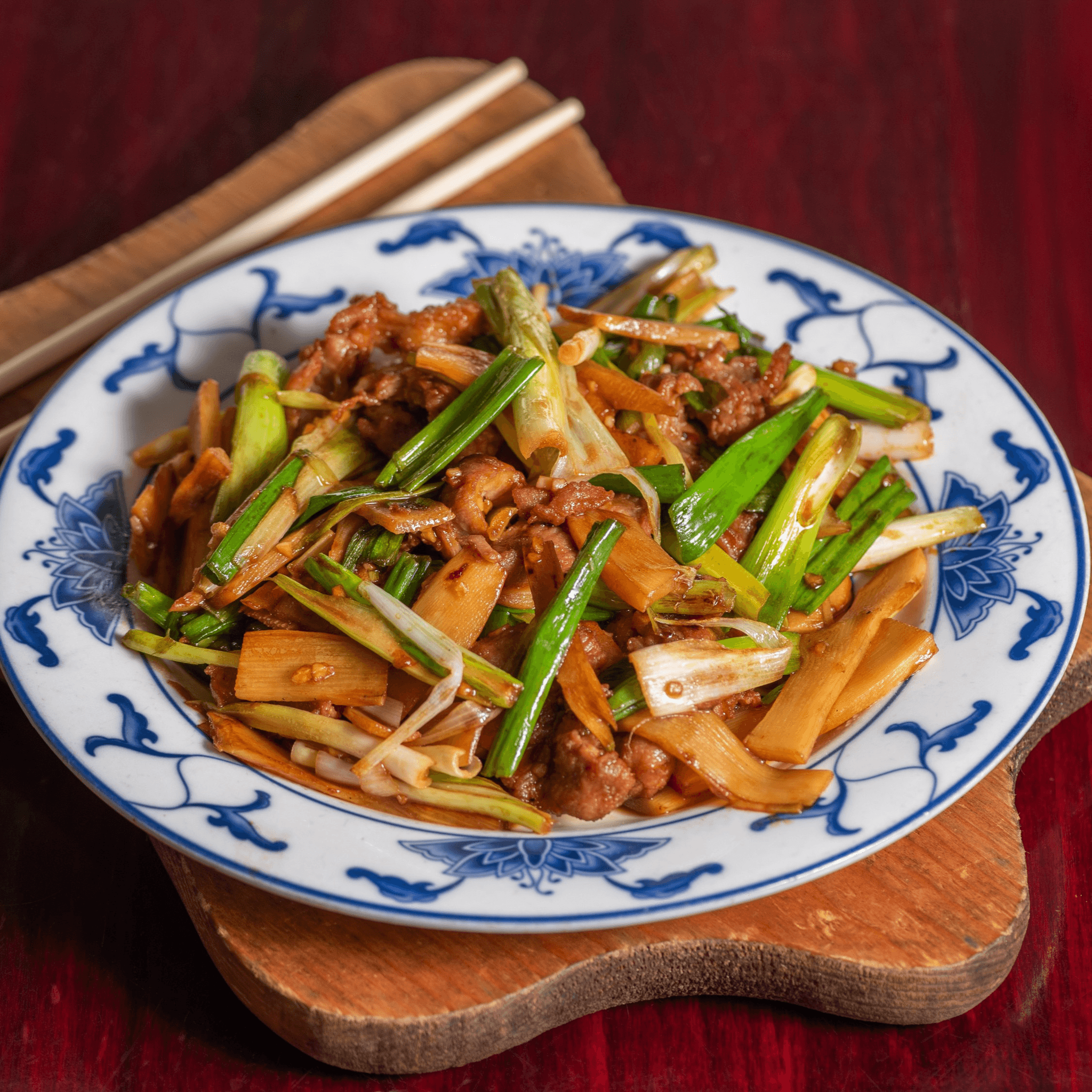 37. Sliced beef with scallions