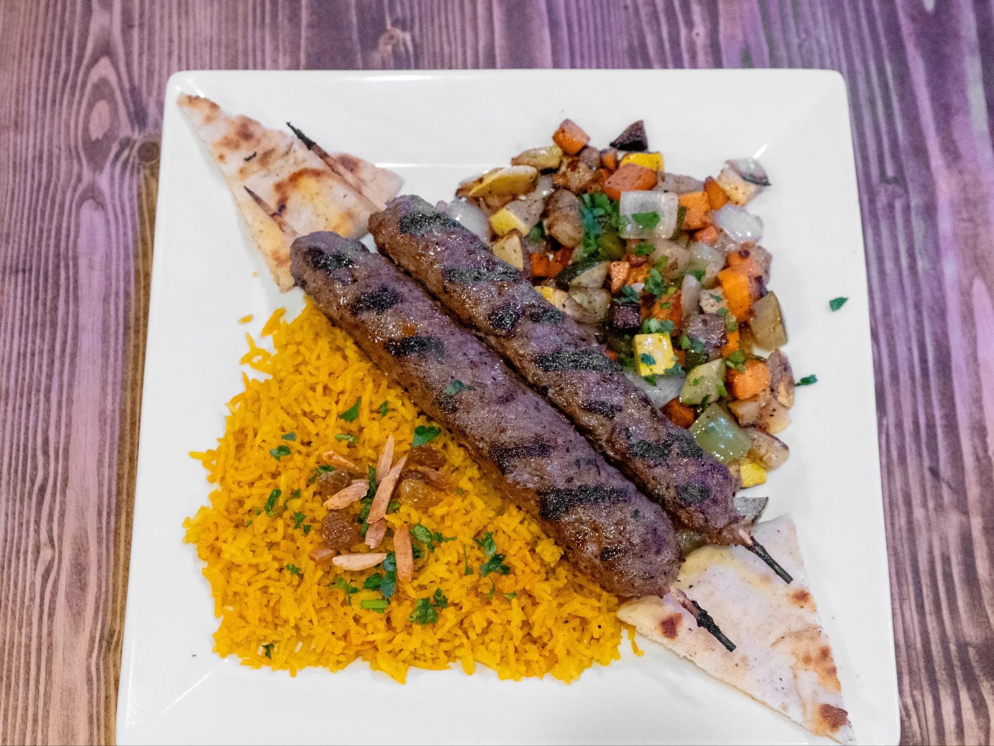 Shish Kofta Meat With Choice Of Your 2 Sides
