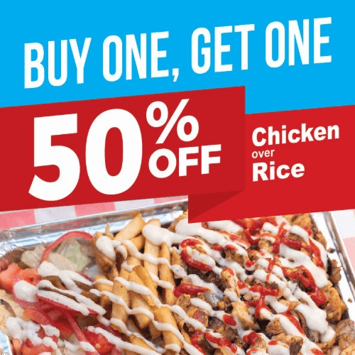 2 Order Chicken Over Rice (BOGO 50% OFF)