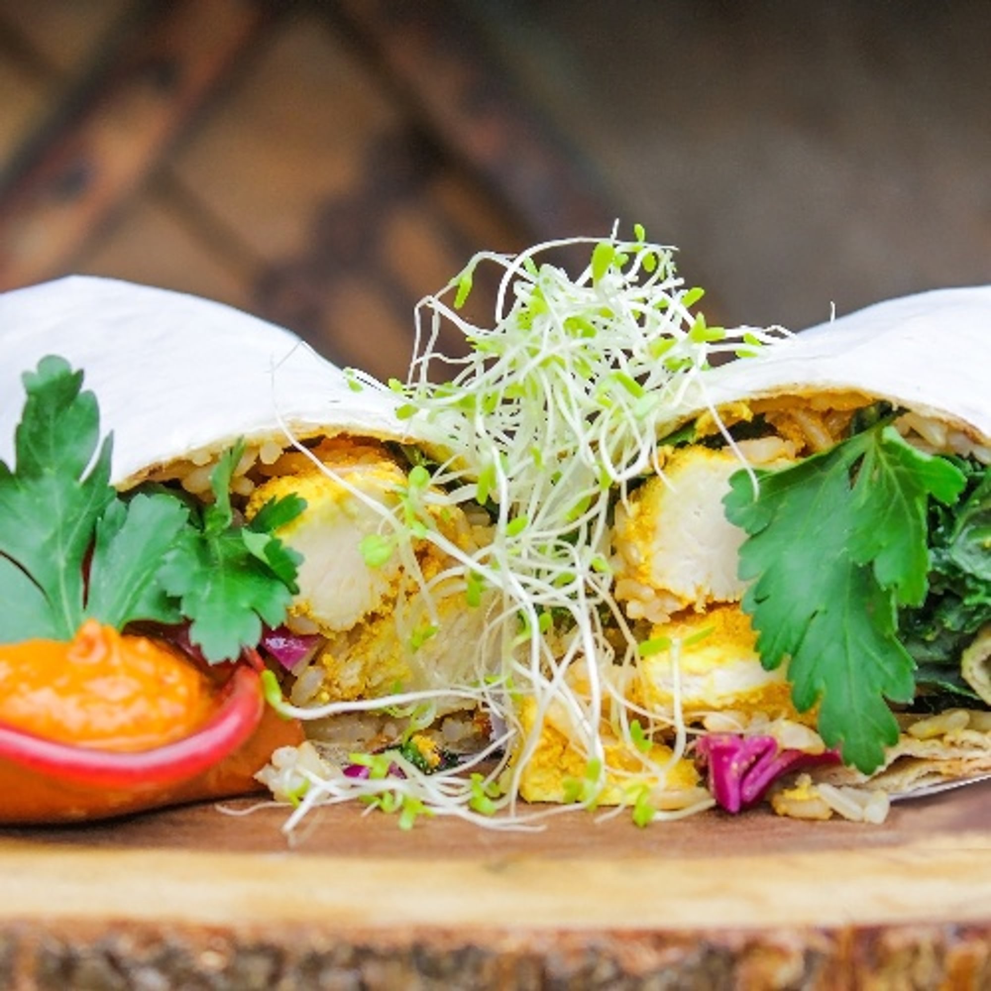 Chicken Tikka Burrito (Gluten Free option)