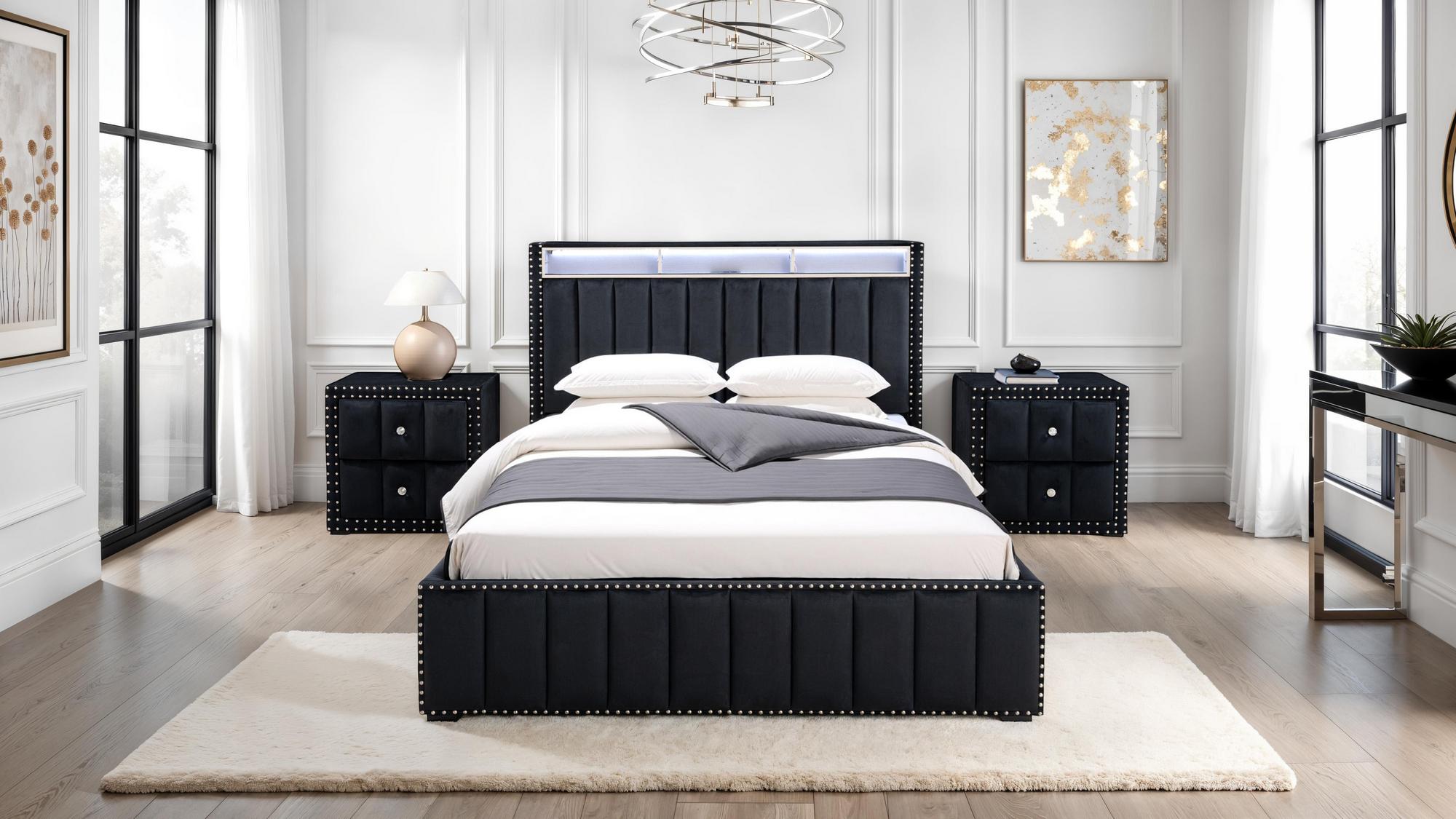 Queen Farese Bed w/2 Nightstands