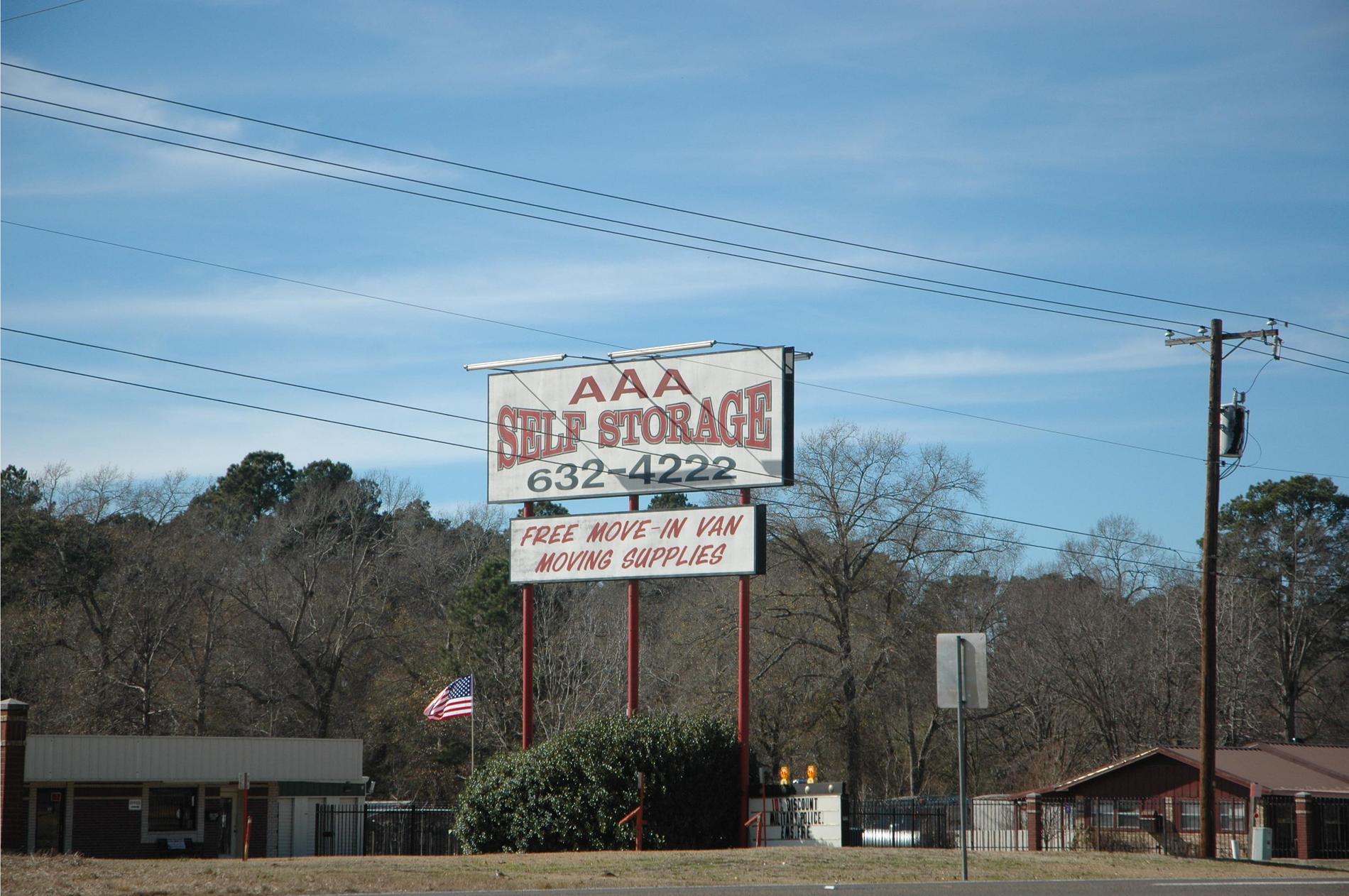 AAA Self Storage Lufkin, Texas located on Highway 69