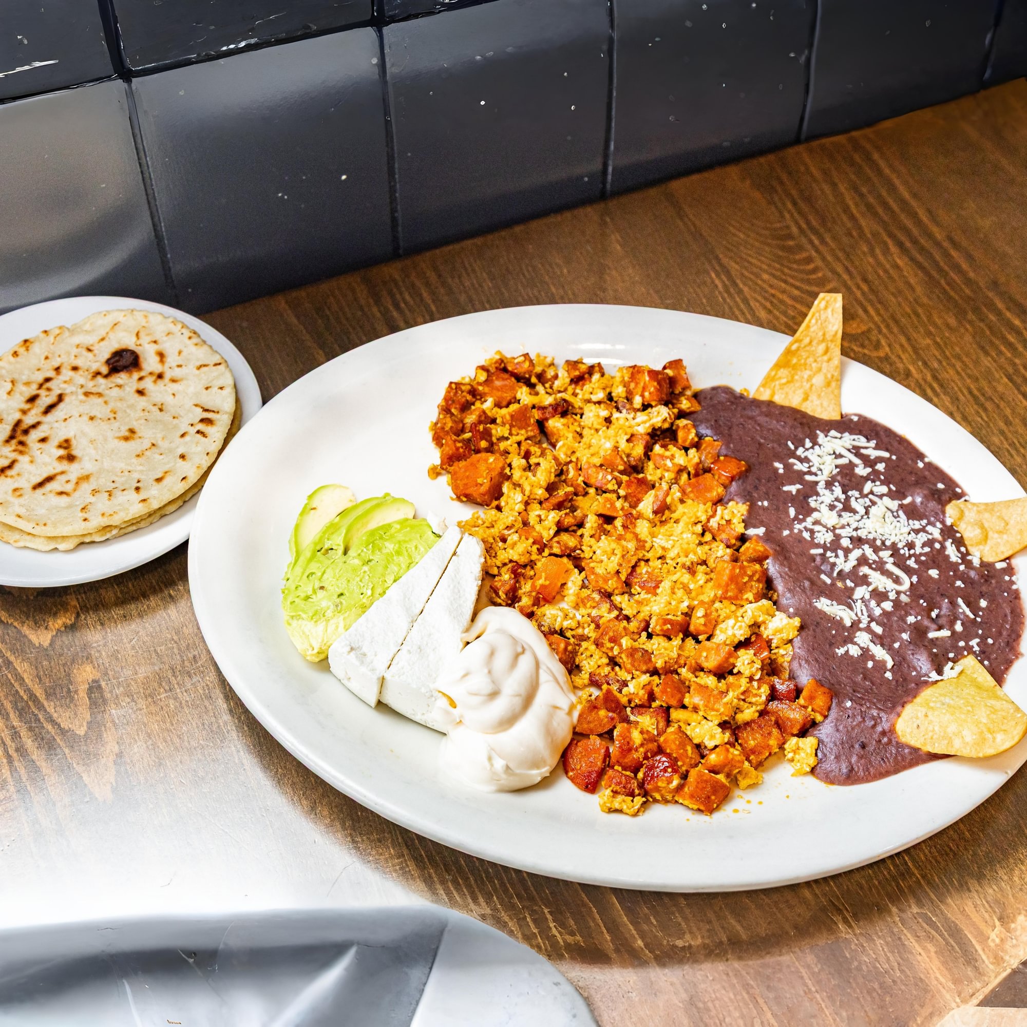 Huevos con Chorizo (Scrambled Eggs with Guatemalan Sausage)