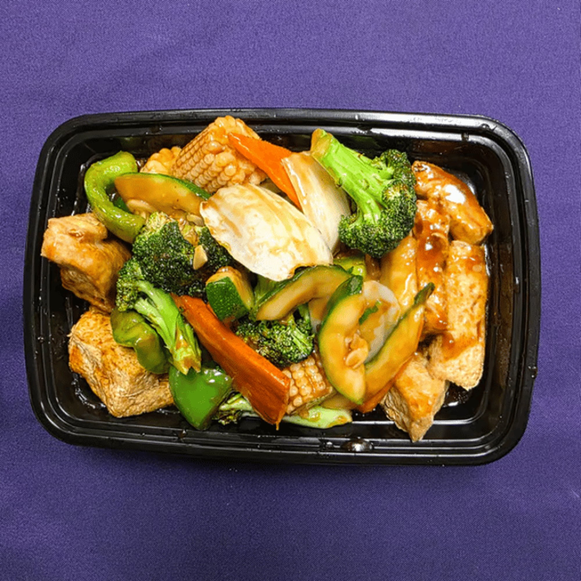 Garlic Basil Stir-Fry with Tofu