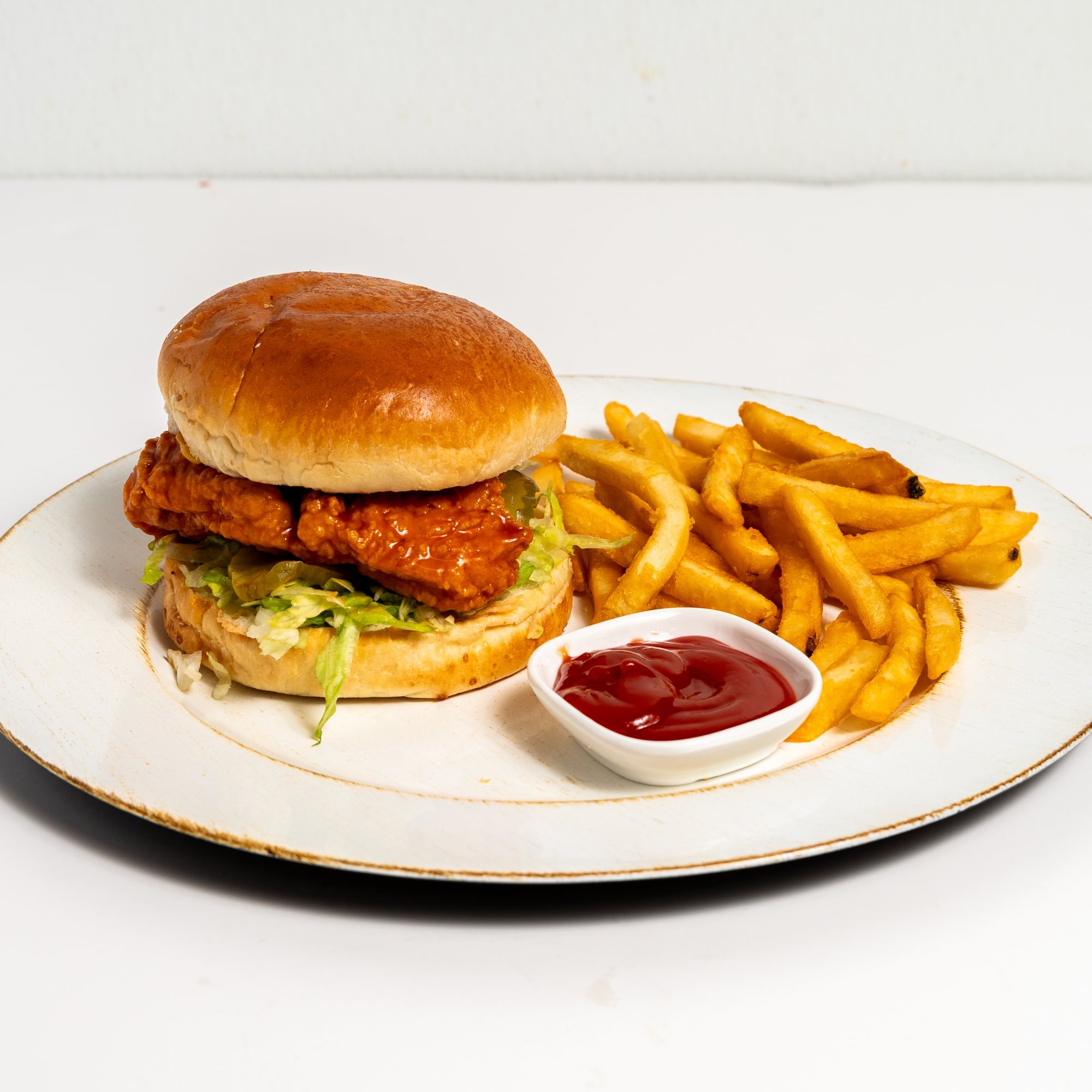 Honey hot fried chicken sandwich