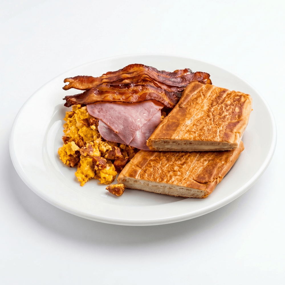 Chorizo, Ham, Bacon, Egg & Cheese Plate