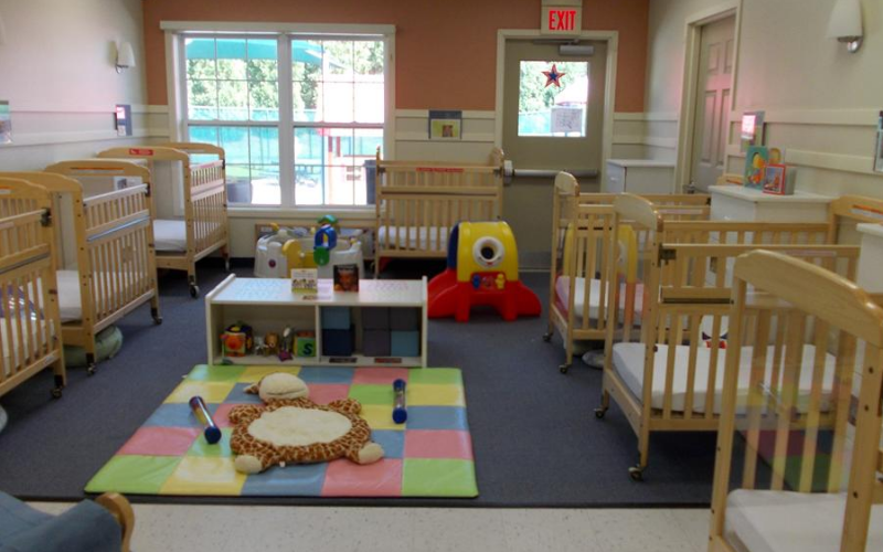 We believe that children learn best by having the opportunity to explore thier environment to it's fullest. This is why our infant classroom is designed to be a least restrictive environment, one without swings or bouncers. This allow children to spend quality time exploring and socializing with their teachers, each other, and the materials around them!