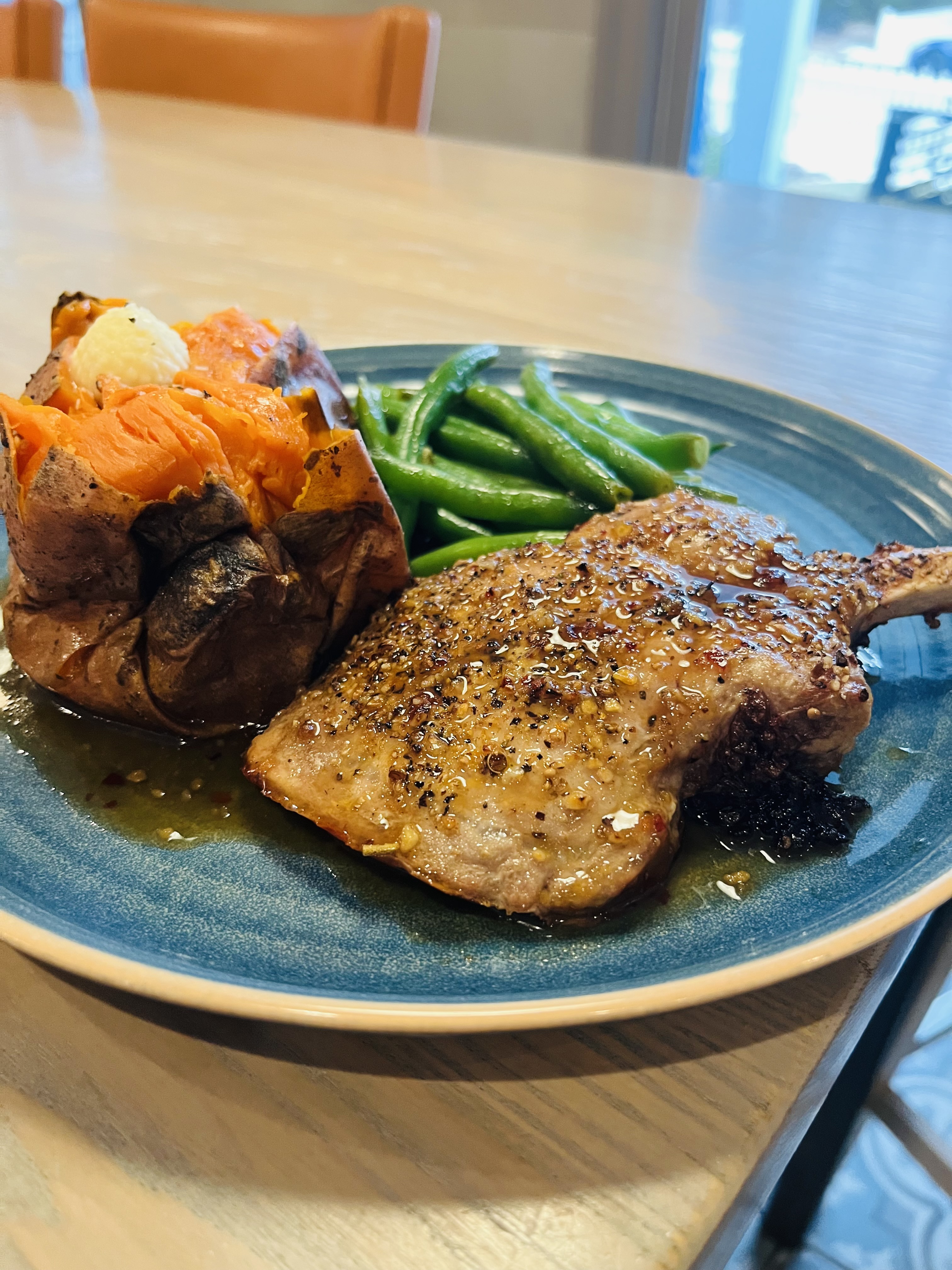 BOURBON GLAZED 8oz BONE-IN PORK CHOP