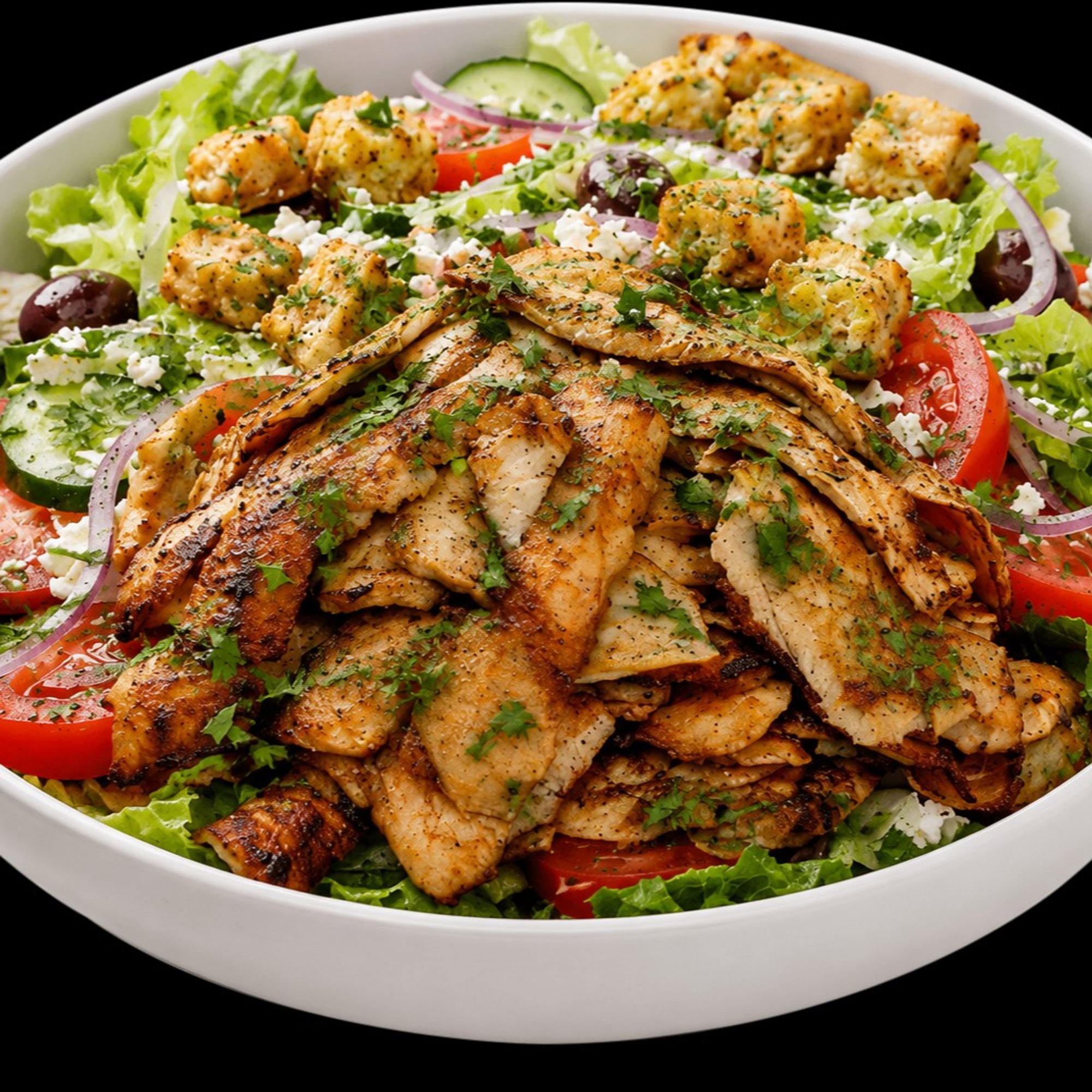 Mediterranean Chicken Gyro Salad