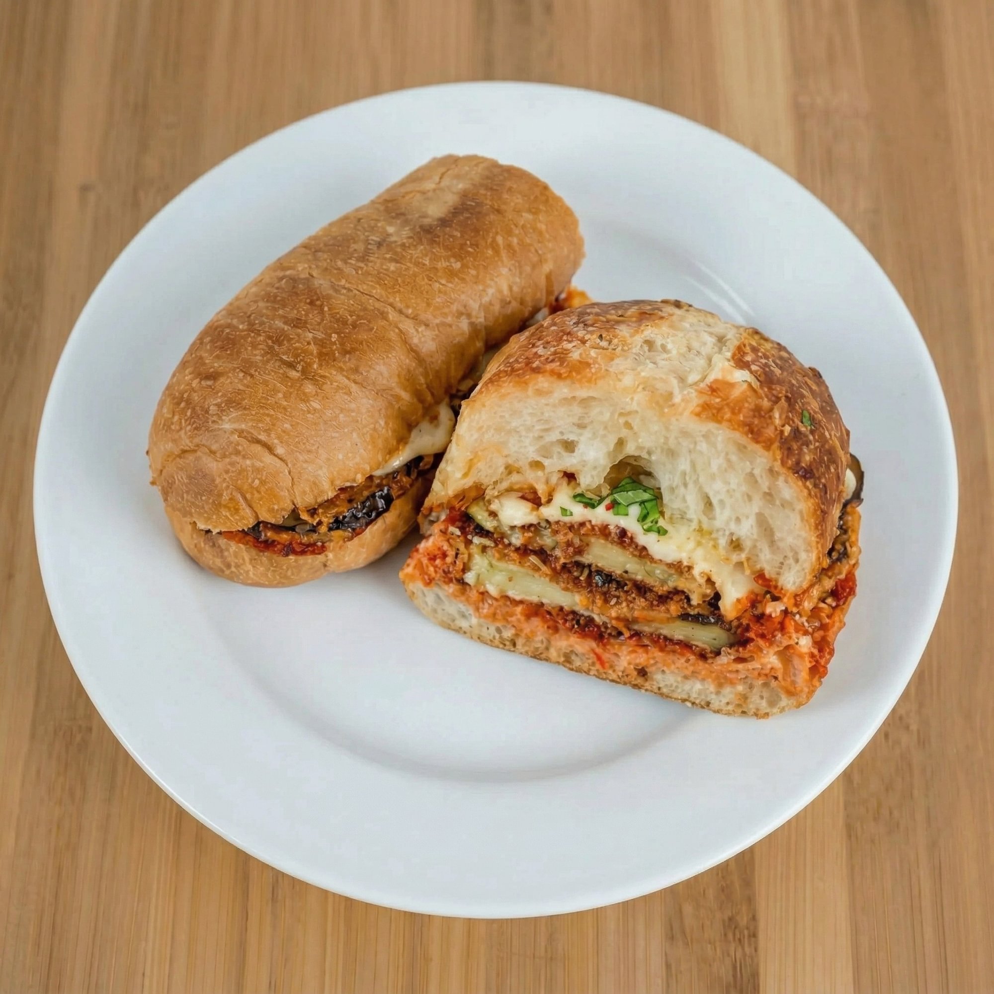 Eggplant Parmigiana Sandwich