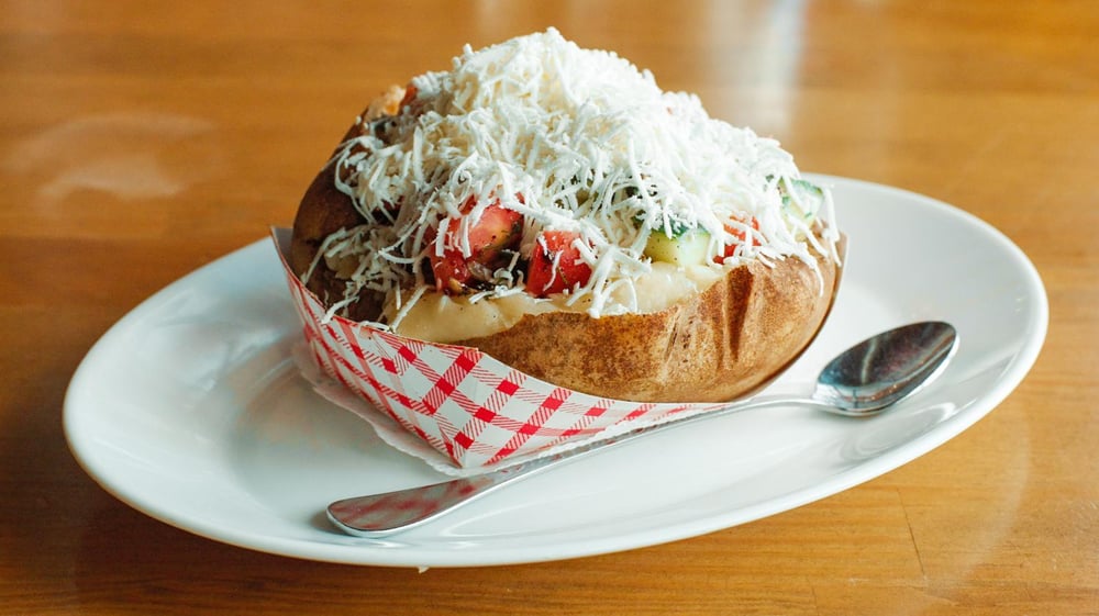 Oven Baked Potato with Shepherd's Salad