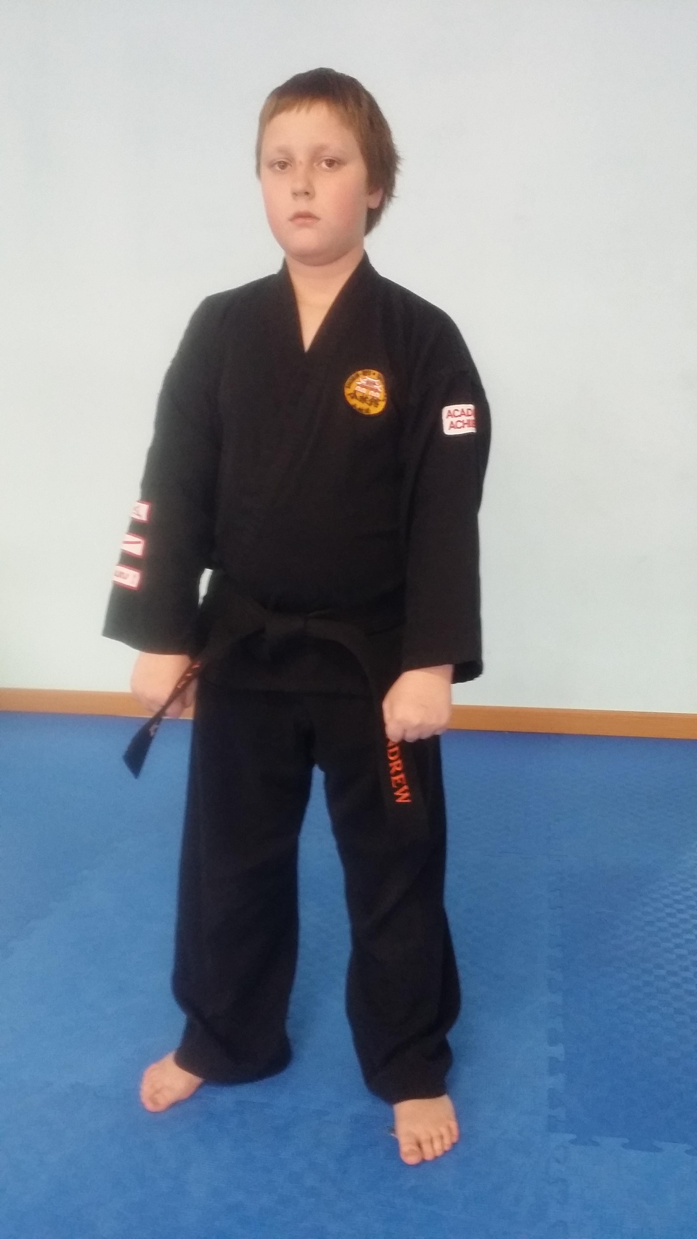 Andrew has recently earned his Junior Black Belt He is a great role model, competitor and he helps assist other Instructors on the training floor