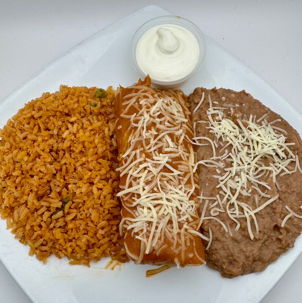 1 Tamal, Rice and Beans