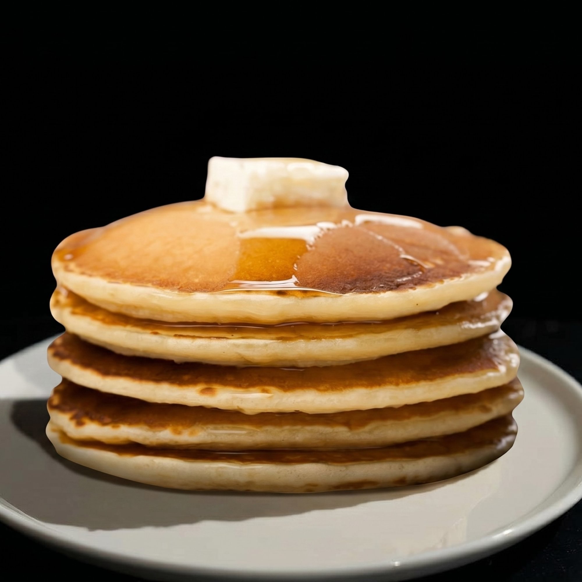 Plain Cakes with Hot Maple Syrup