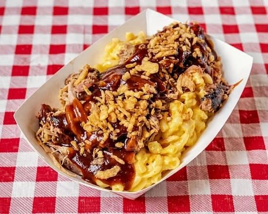 Mac Topped w/ Pulled Pork