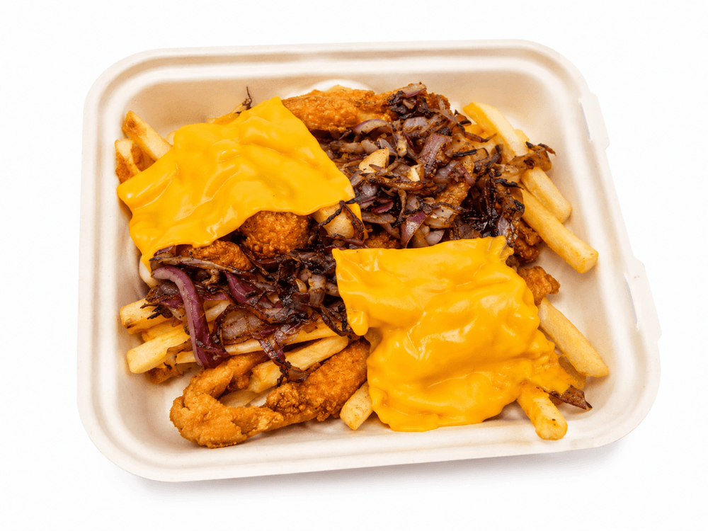 loaded vegan cheesy & Fries mix with grill veggie