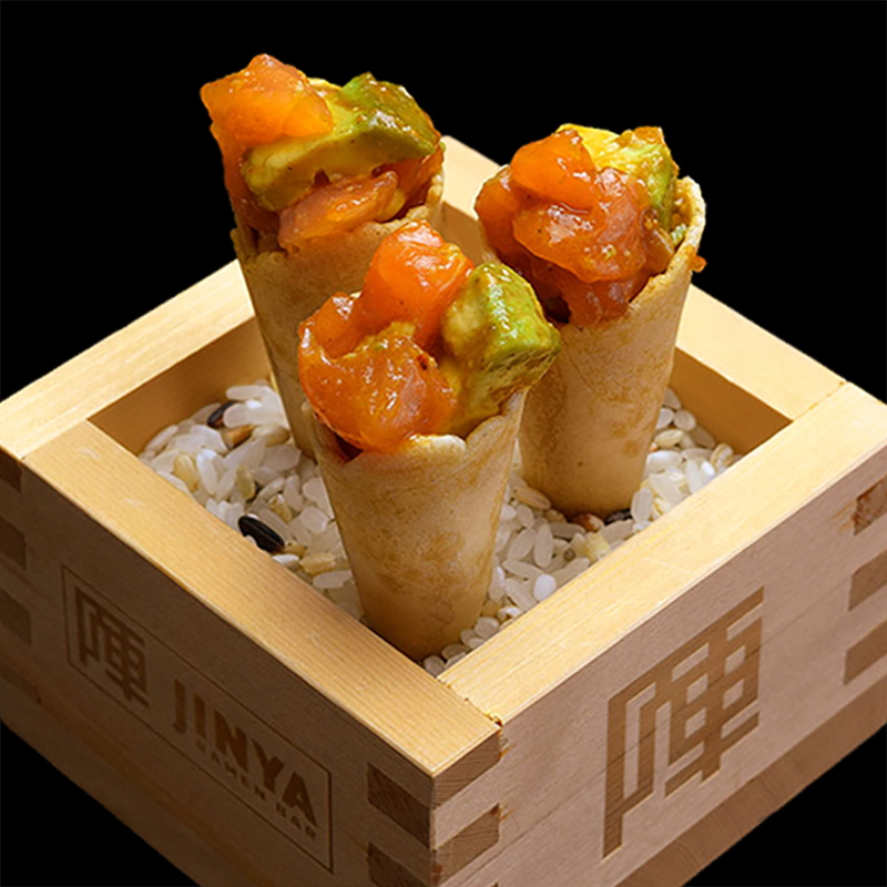 Click to expand image of Spicy Tuna and Salmon Cones*