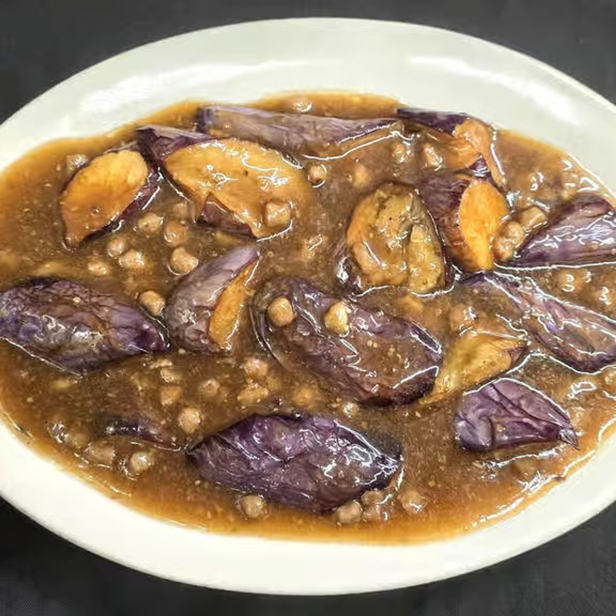 Eggplant with Vegan Meat