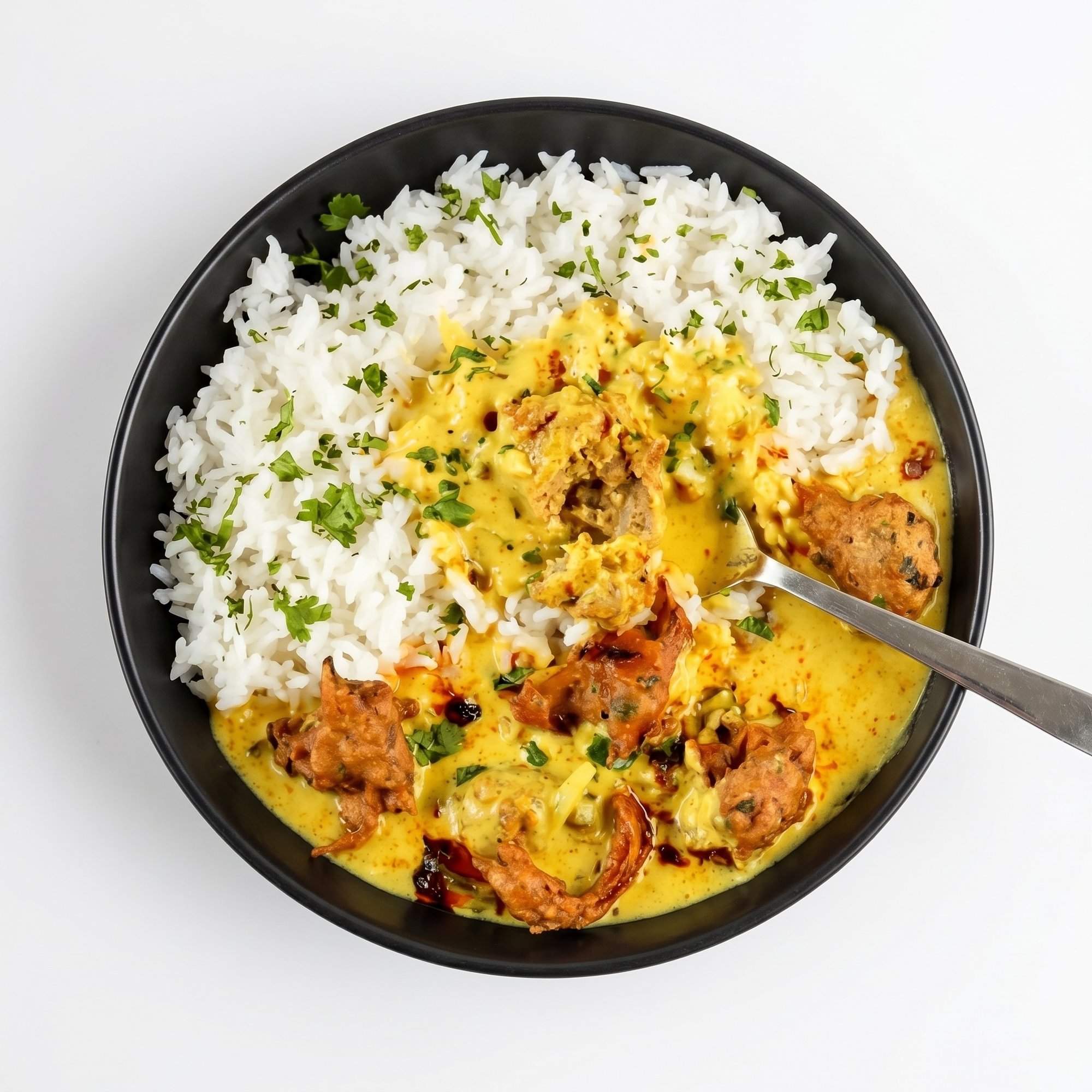 Punjabi Kadhi Pakora with Rice