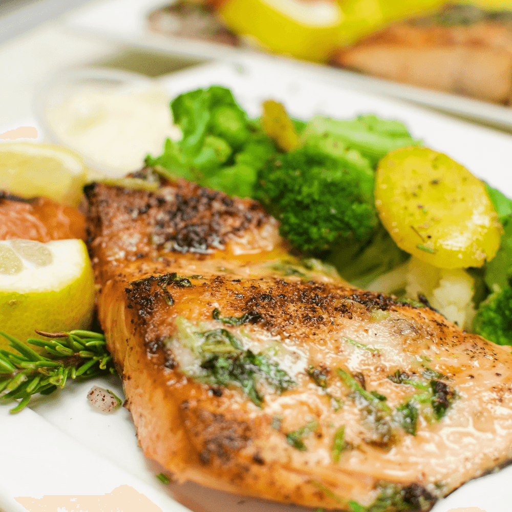 Grilled salmon fillet
