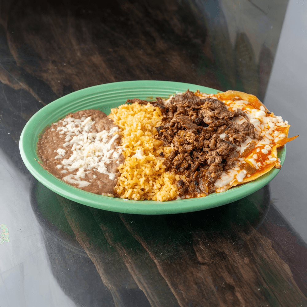 Huevos Rancheros Con Carne Asada Plate