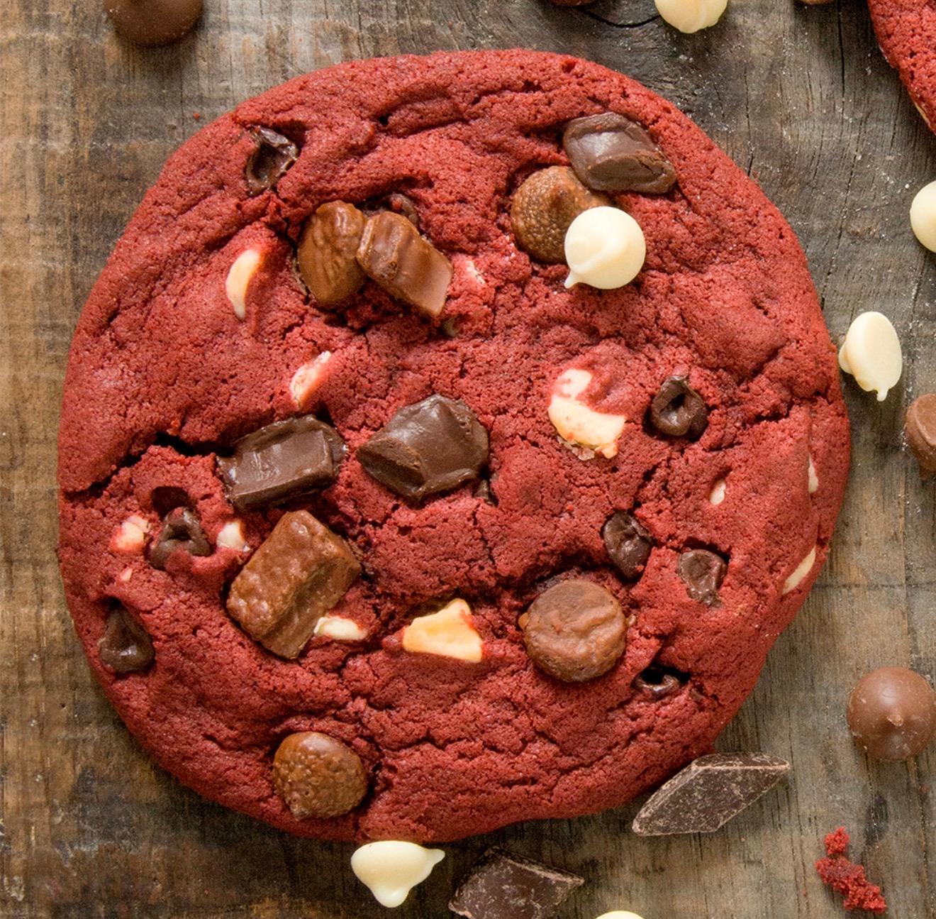 Jumbo Red Velvet Chocolate Chip Cookie
