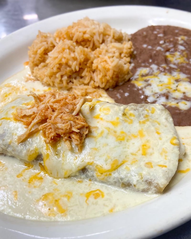 One Enchilada, Rice & Beans
