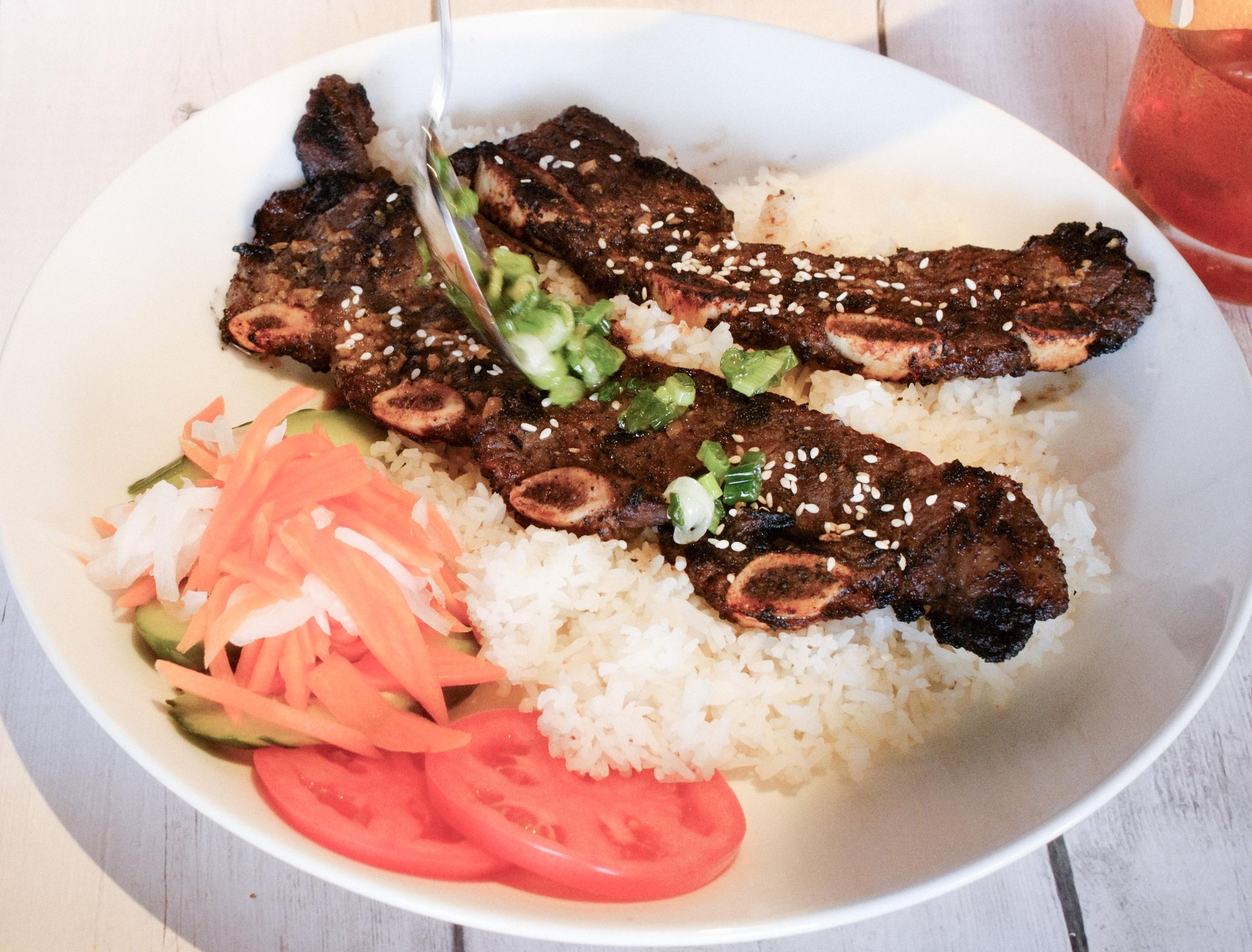 BBQ Beef Sparerib Platter (Com suon Bo nuong)