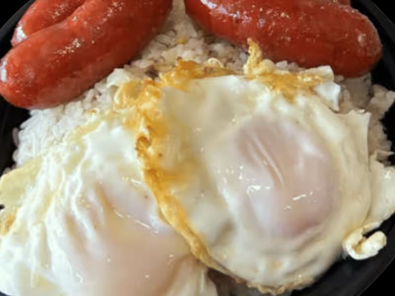 Longsilog (Pork Longanisa) Served with Garlic Rice and 2 Eggs