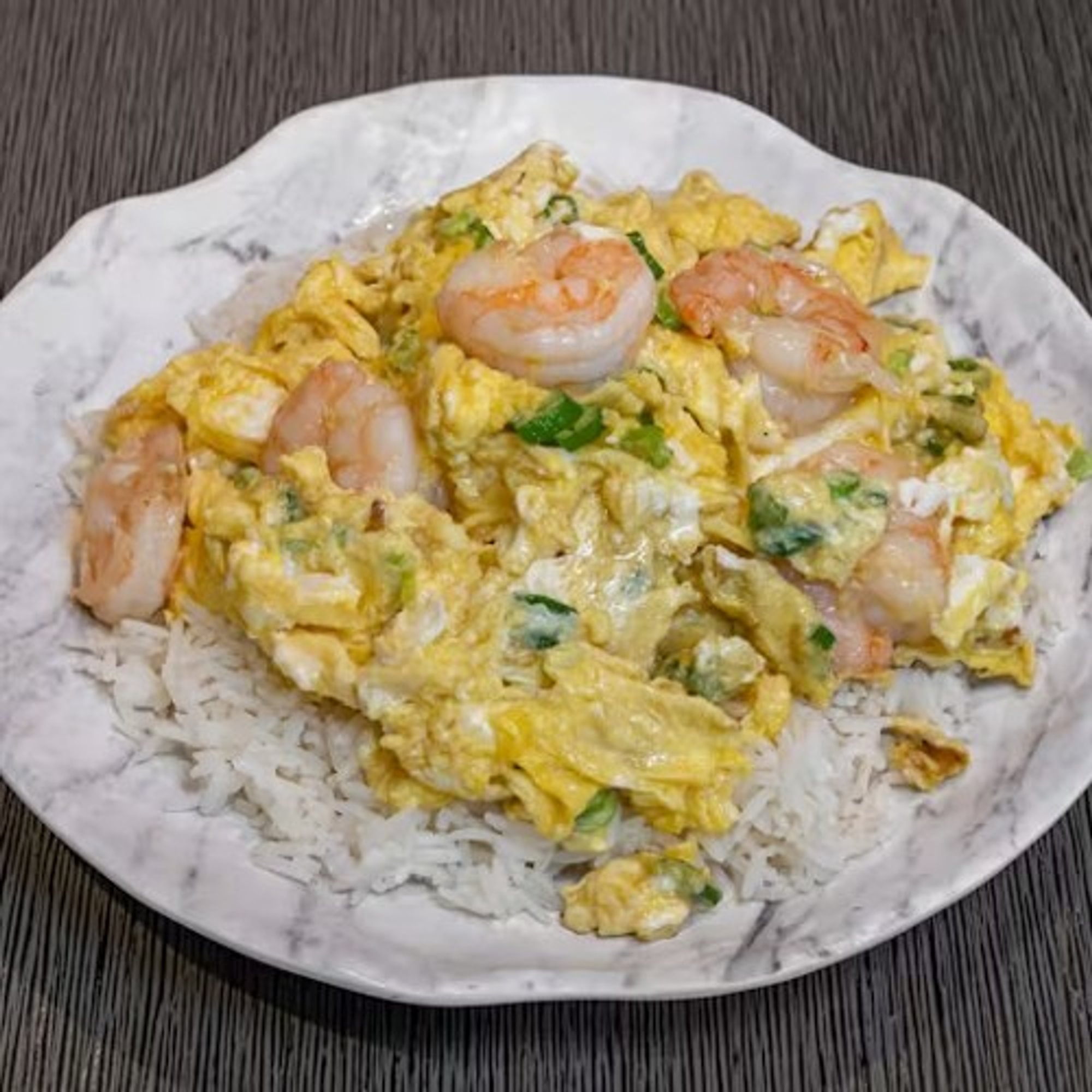 Shrimp & Egg Over Rice 滑蛋蝦仁飯