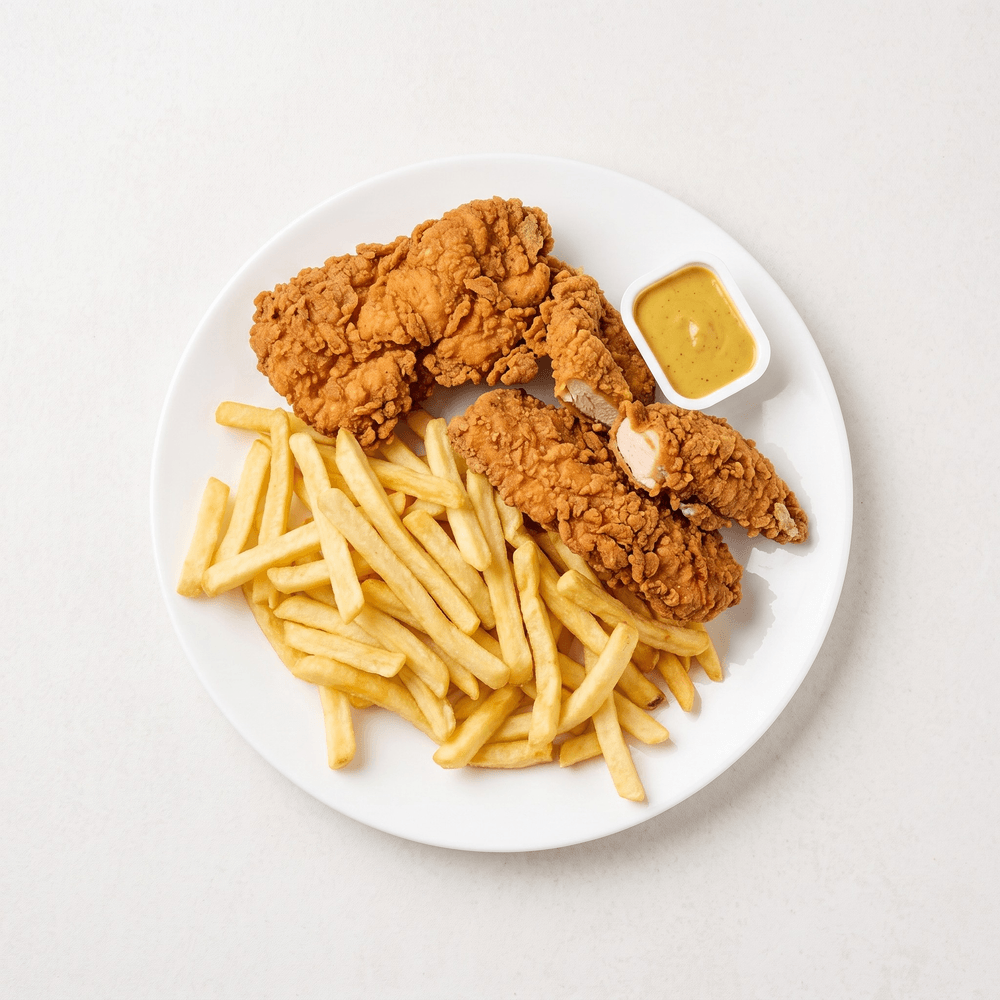 2 pc Chicken Tenders with Fries and Can Soda