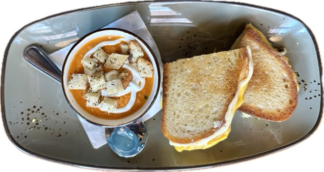 Simple Grilled Cheese and Cup of Soup