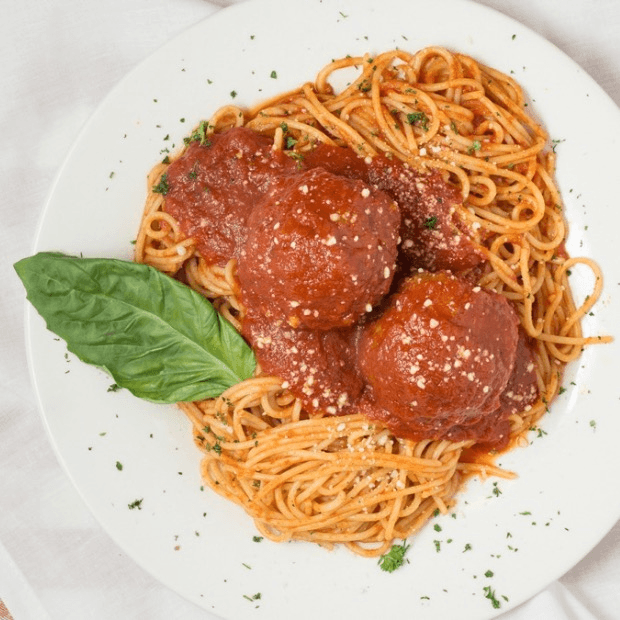 Spaghetti with Italian Meatballs & Tomato Sauce