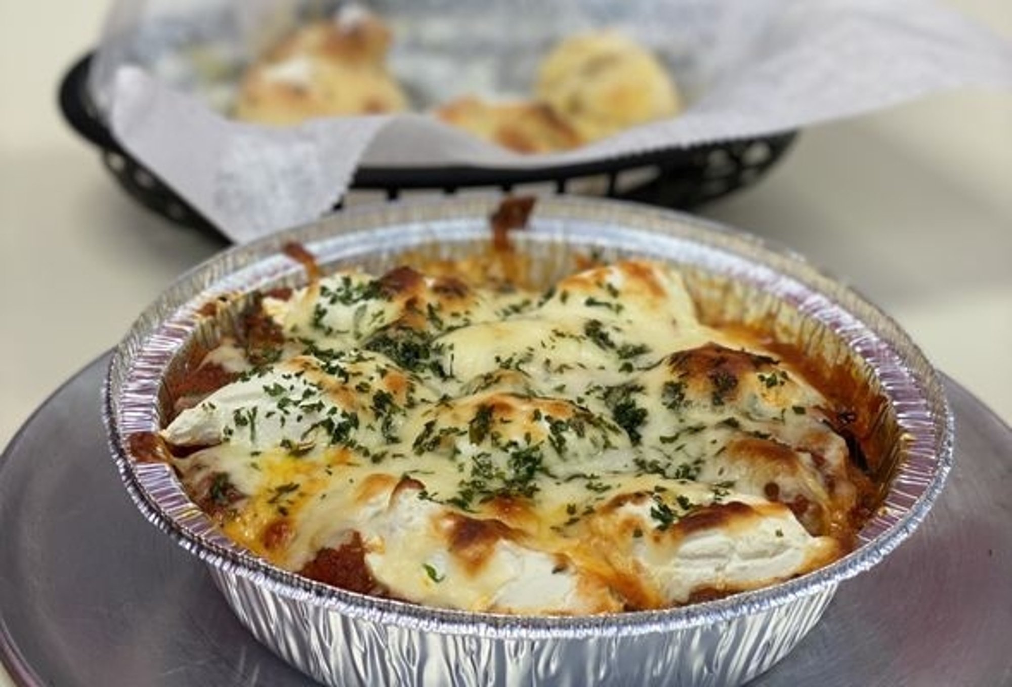 Stuffed Shells (with Side Salad & Garlic Knots)