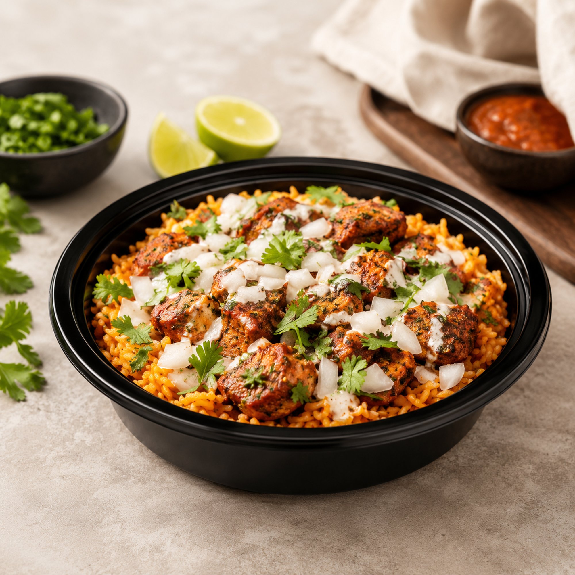 Lemon Chili Chicken Rice Bowl