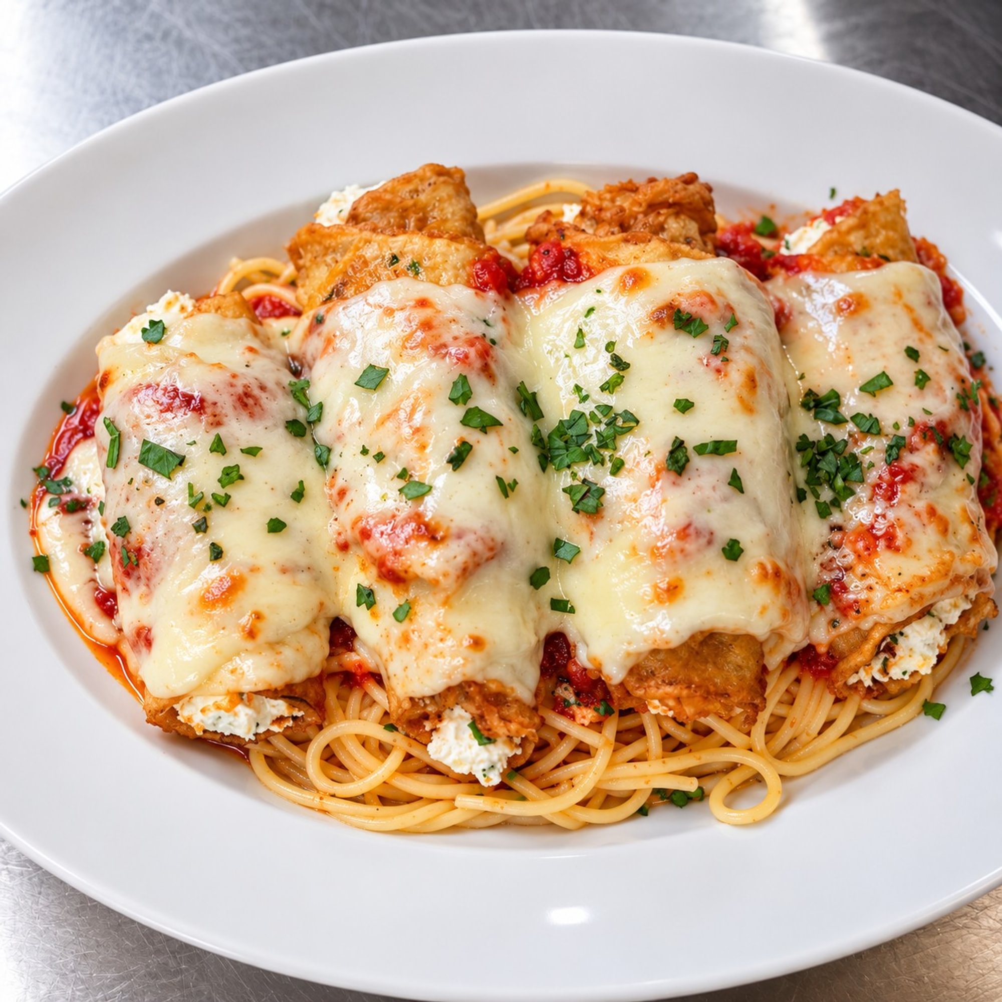 Eggplant Rollatini & Spaghetti
