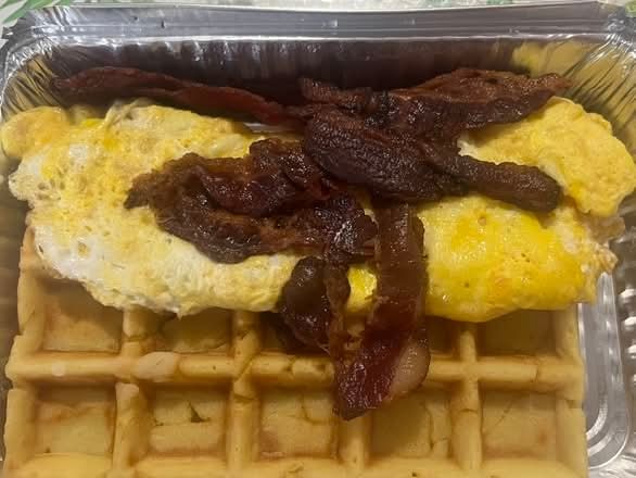 Waffles W/ Eggs & Bacon